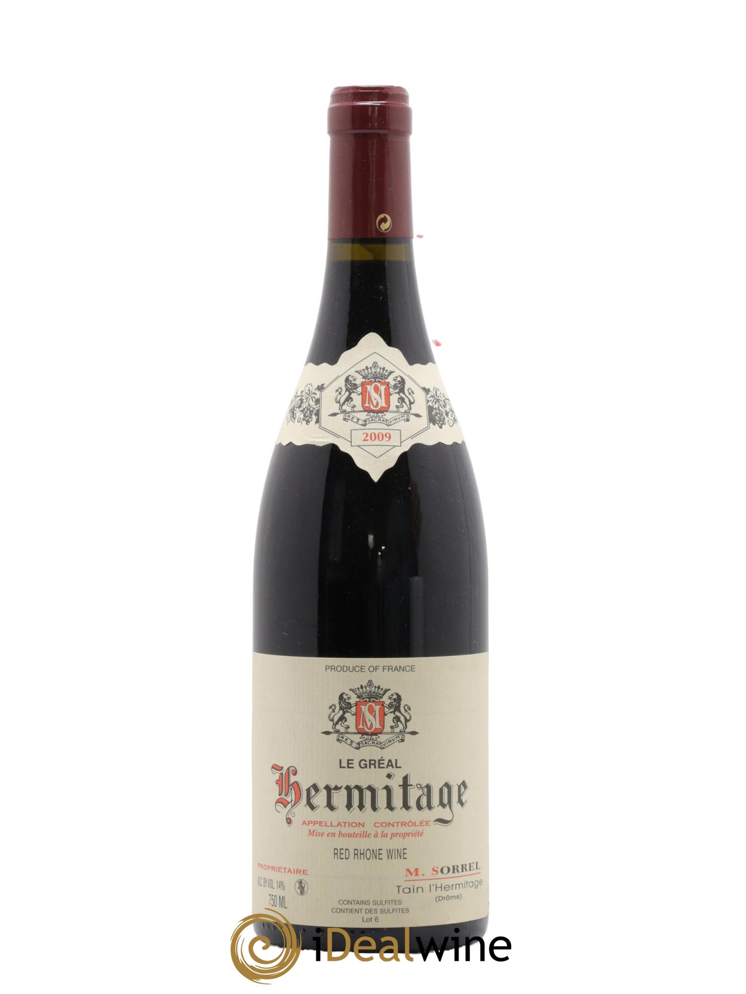 Hermitage Le Gréal Marc Sorrel 2009 - Lot de 1 bouteille - 0