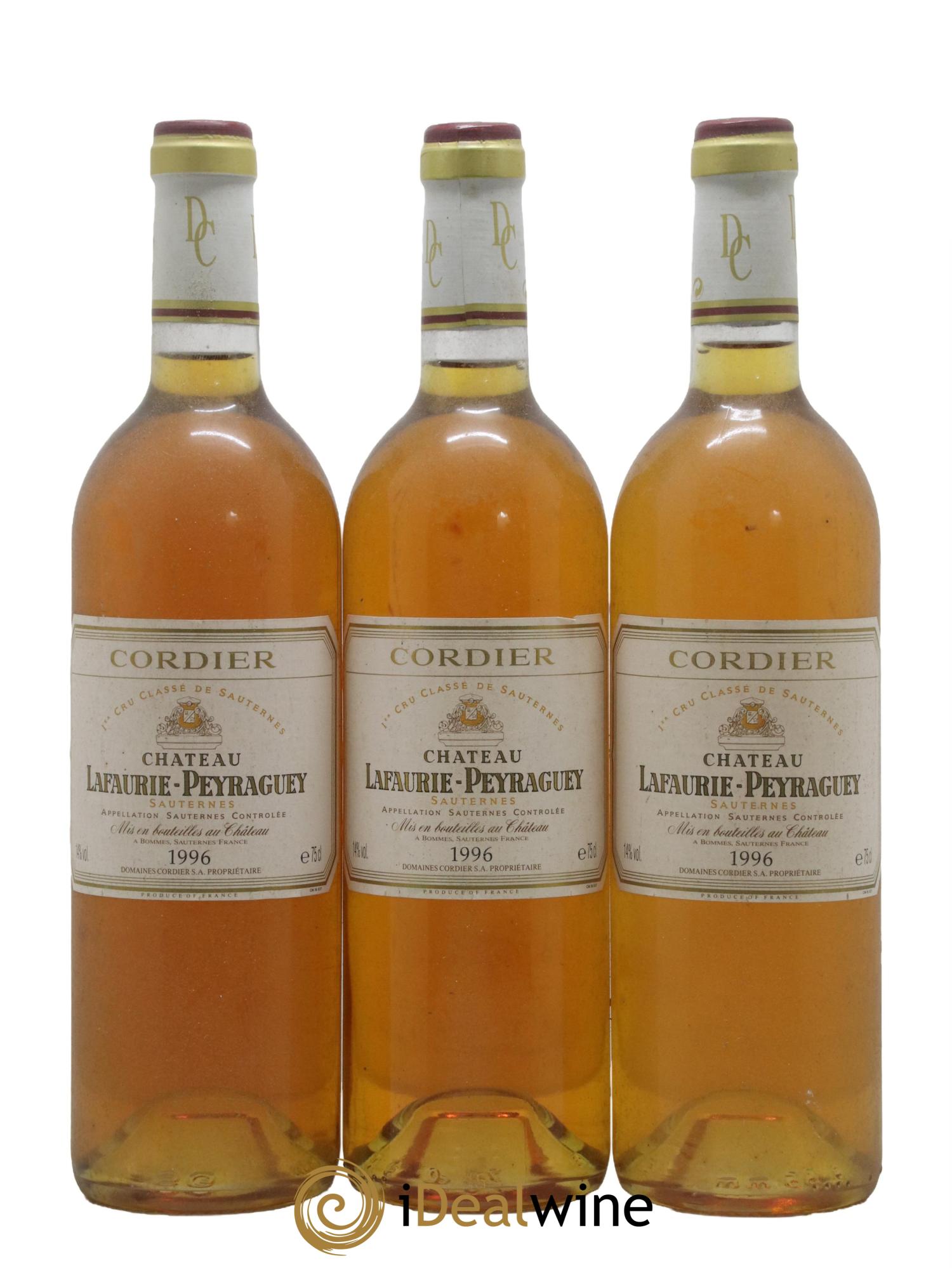Château Lafaurie-Peyraguey 1er Grand Cru Classé 1996 - Lot de 3 bouteilles - 0