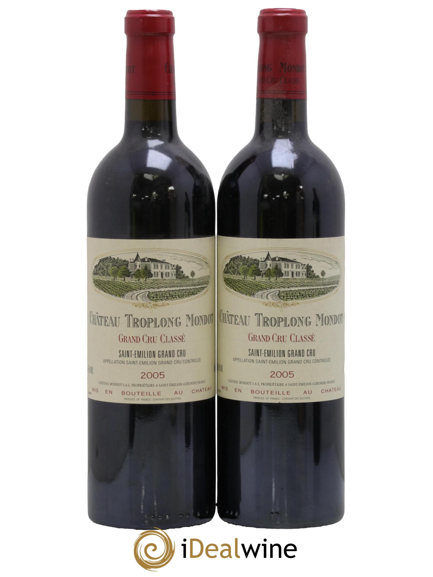 Château Troplong Mondot 1er Grand Cru Classé B 2005 - Lot of 2 bottles - 0