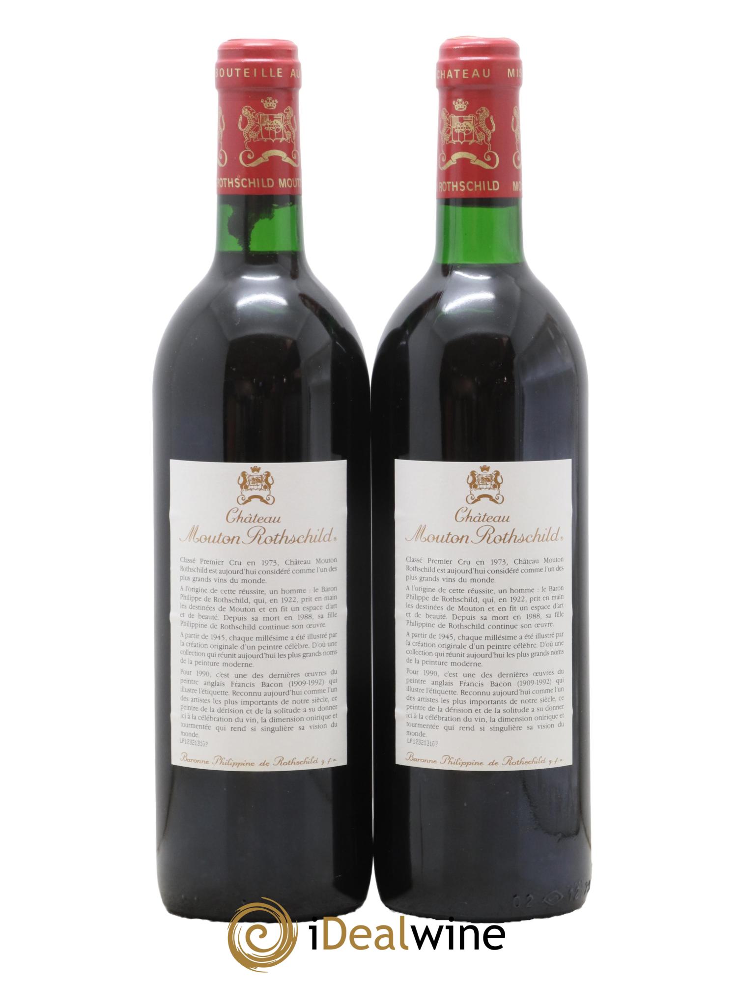 Château Mouton Rothschild 1er Grand Cru Classé 1990 - Lot de 2 bouteilles - 1