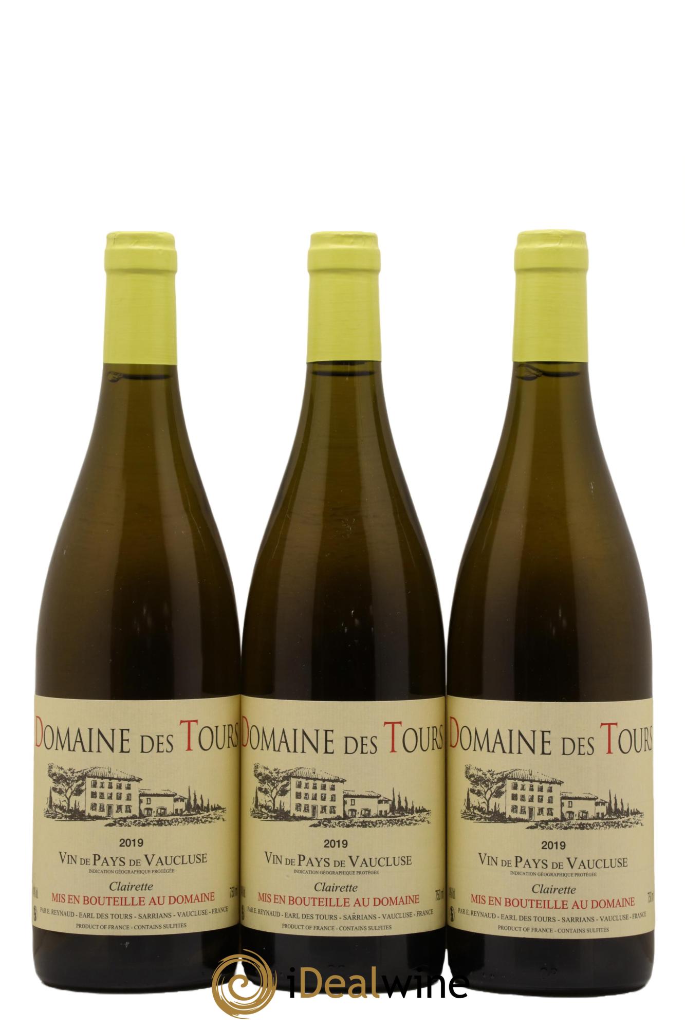 Vaucluse (Vin de Pays de Vaucluse) Domaine des Tours Emmanuel Reynaud Clairette 2019 - Lot de 3 bouteilles - 0