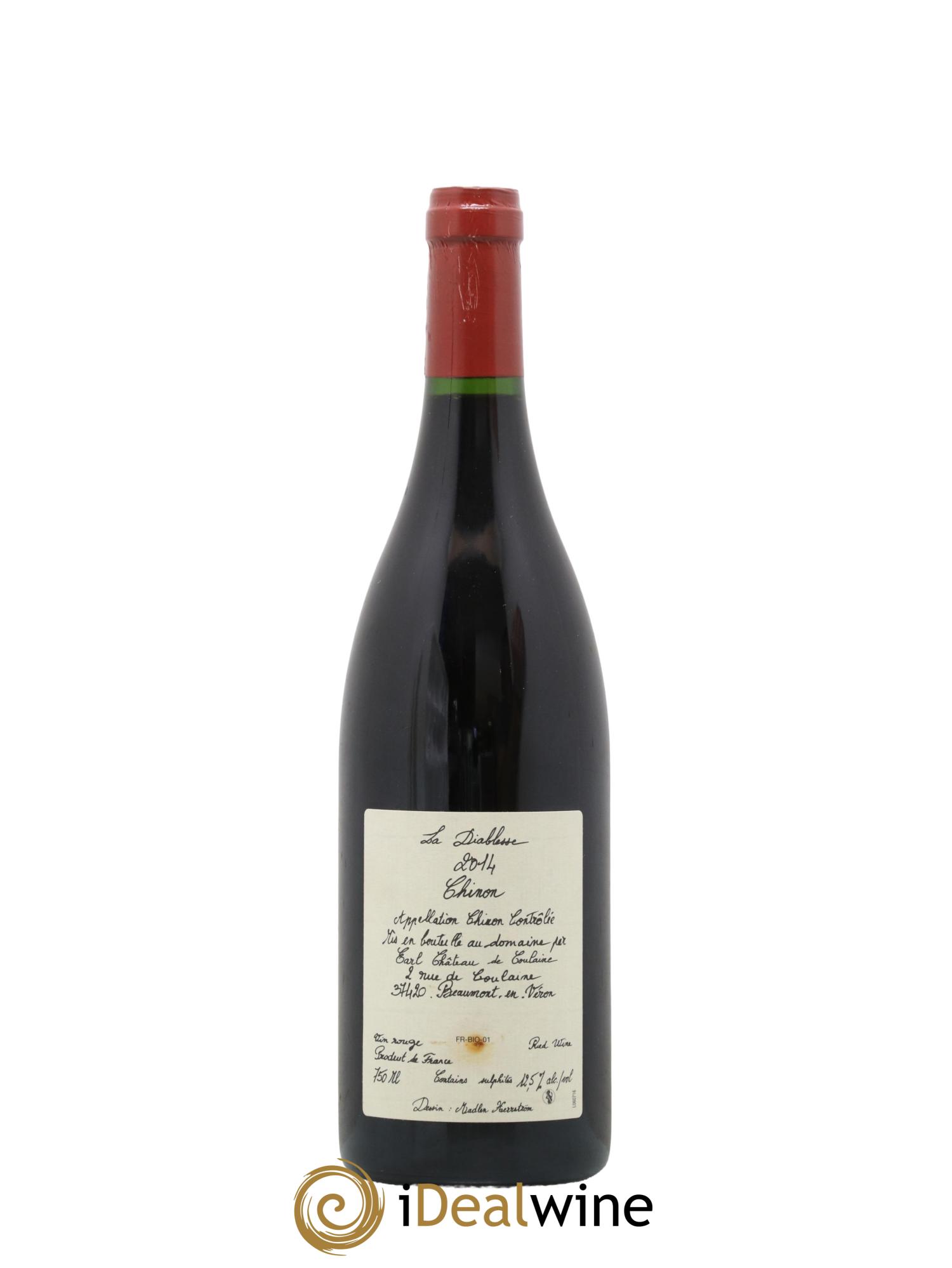 Chinon La Diablesse Chateau De Coulaine 2014 - Lot de 1 bouteille - 1