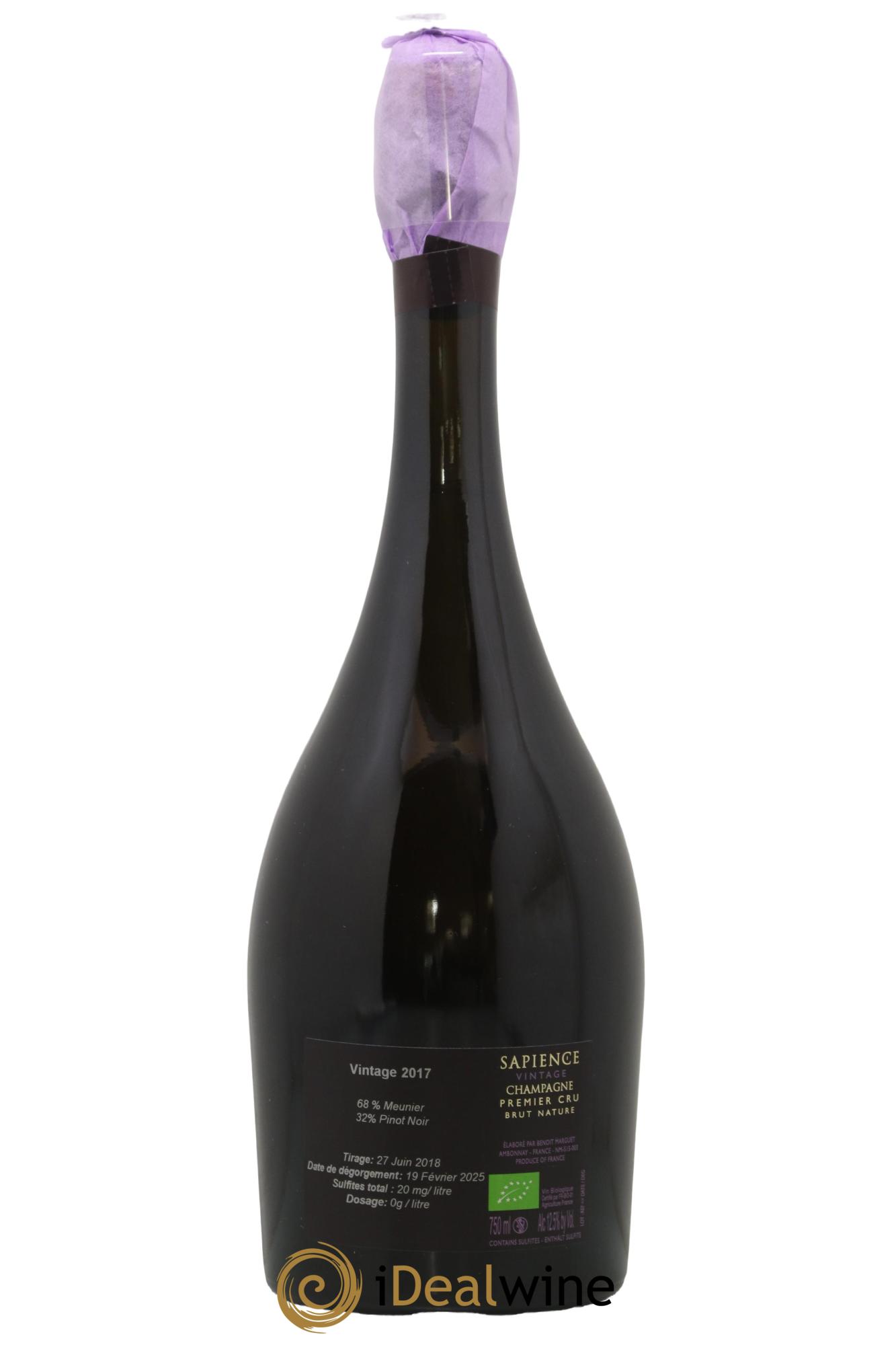 Sapience 1er Cru Brut Nature Marguet 2017 - Lot de 1 bouteille - 1