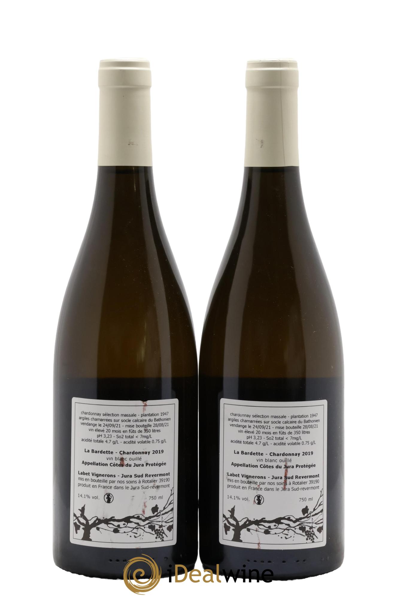 Côtes du Jura Chardonnay La Bardette Romain - Julien  - Charline Labet 2019 - Lotto di 2 bottiglie - 1