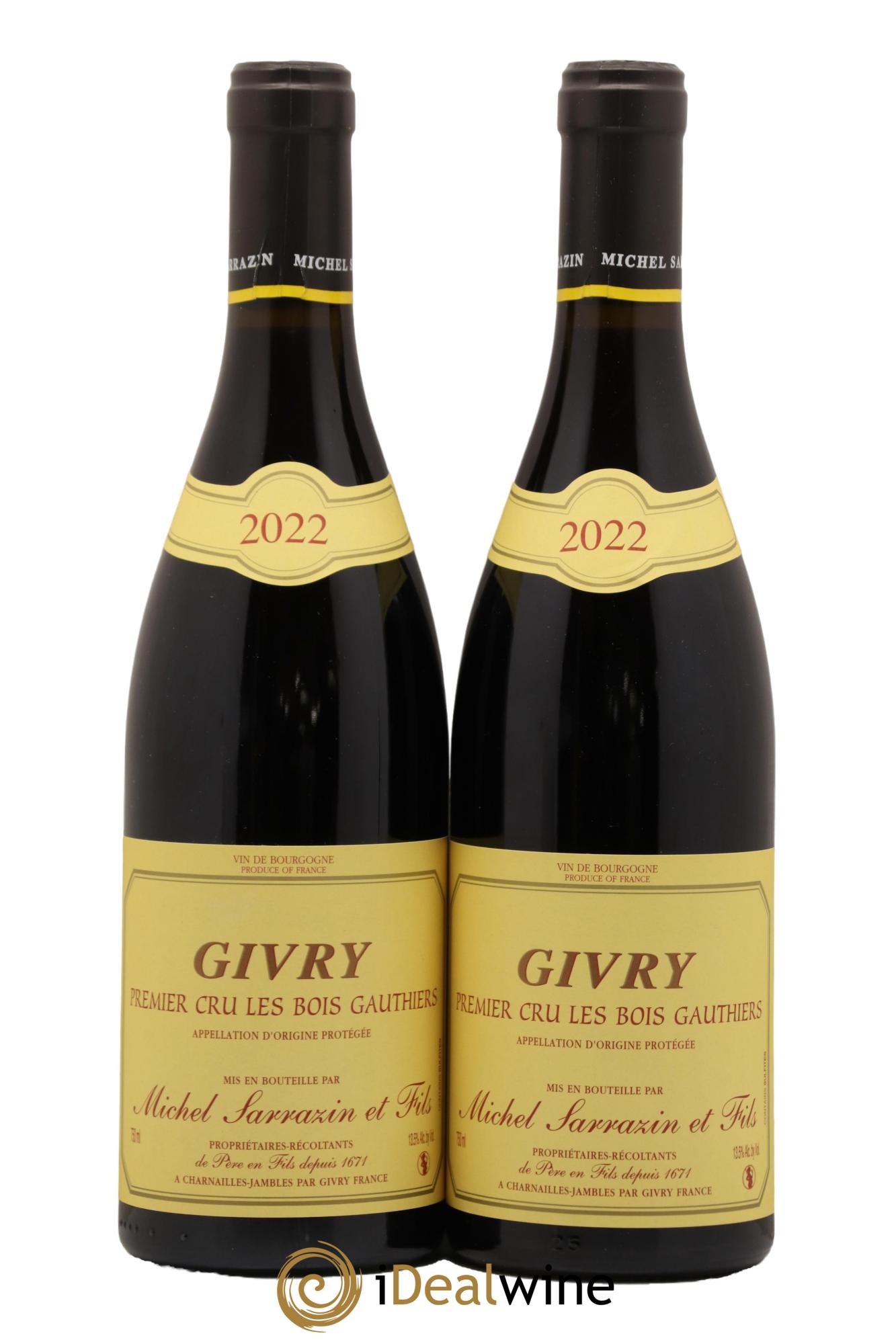 Givry Premier Cru Les Bois Gauthiers Michel Sarrazin 2022 - Lot de 2 bouteilles - 0