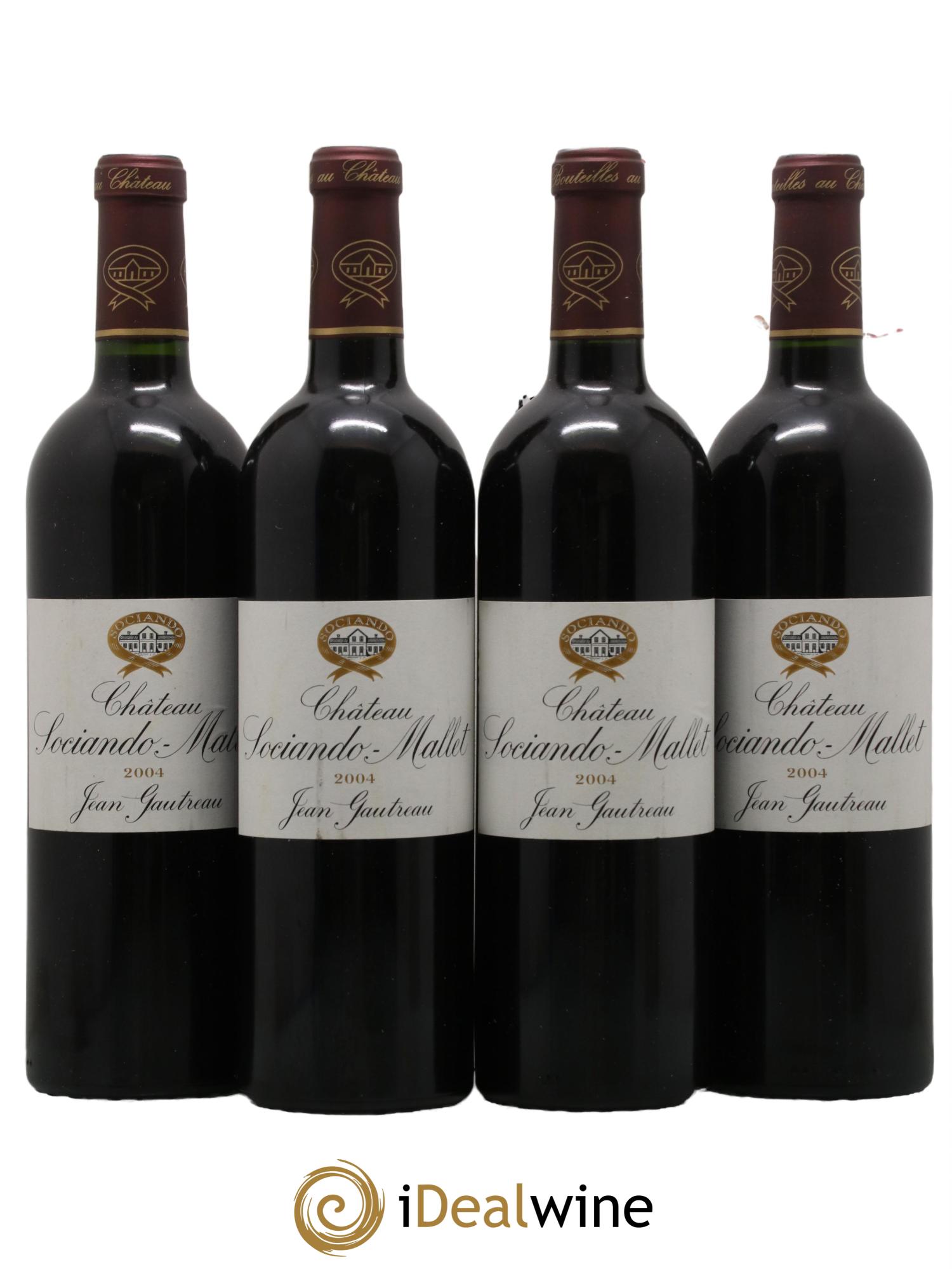 Château Sociando Mallet 2004 - Lot de 4 bouteilles - 0