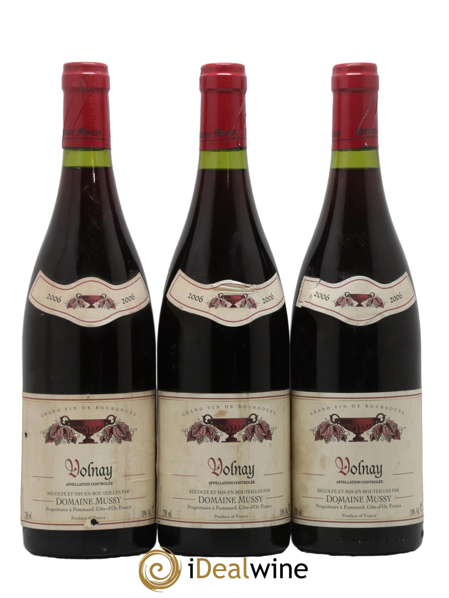 Volnay Domaine Mussy 2006 - Lot de 3 bouteilles - 0