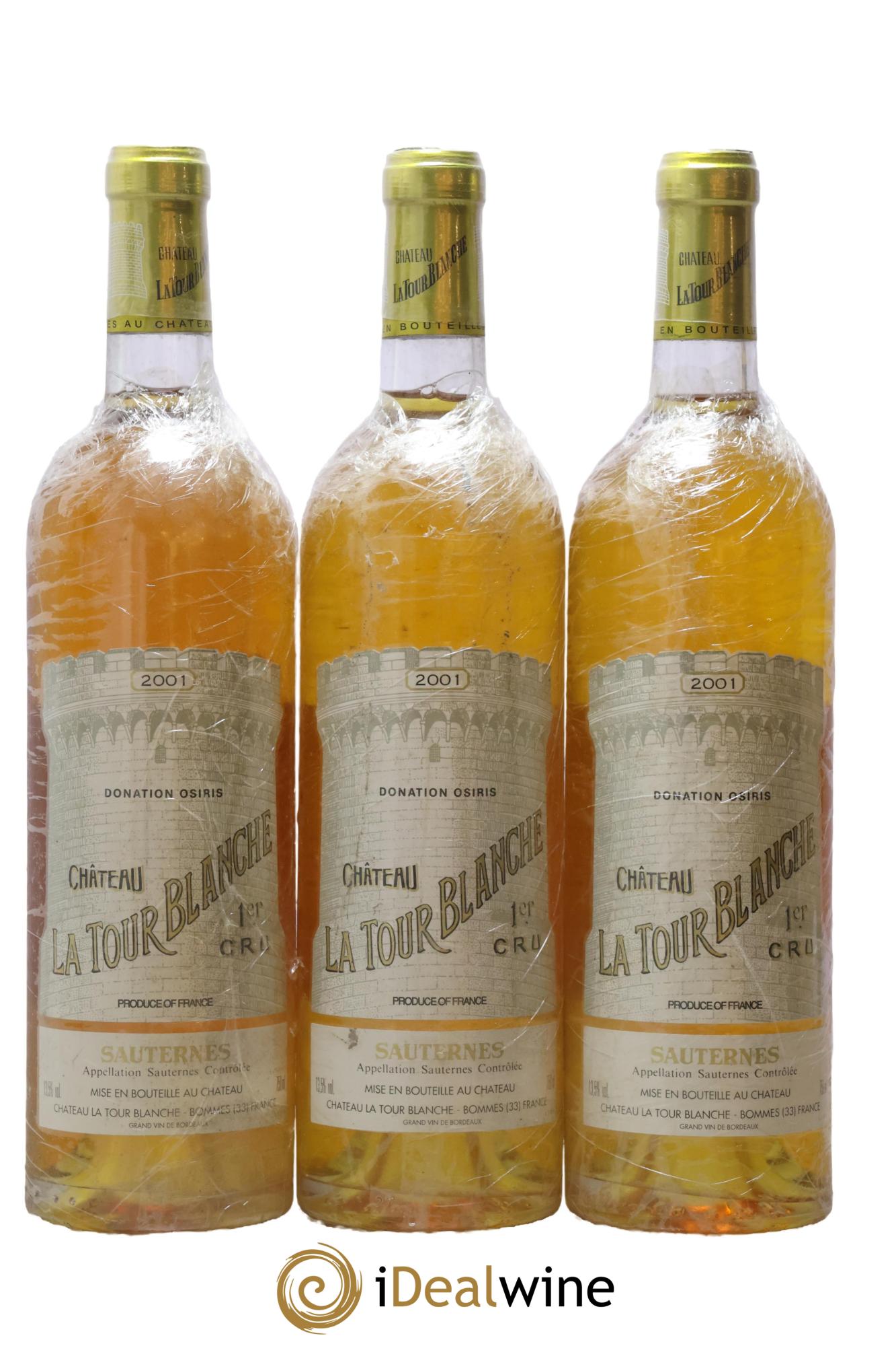 Château la Tour Blanche 1er Grand Cru Classé 2001 - Lotto di 3 bottiglie - 0