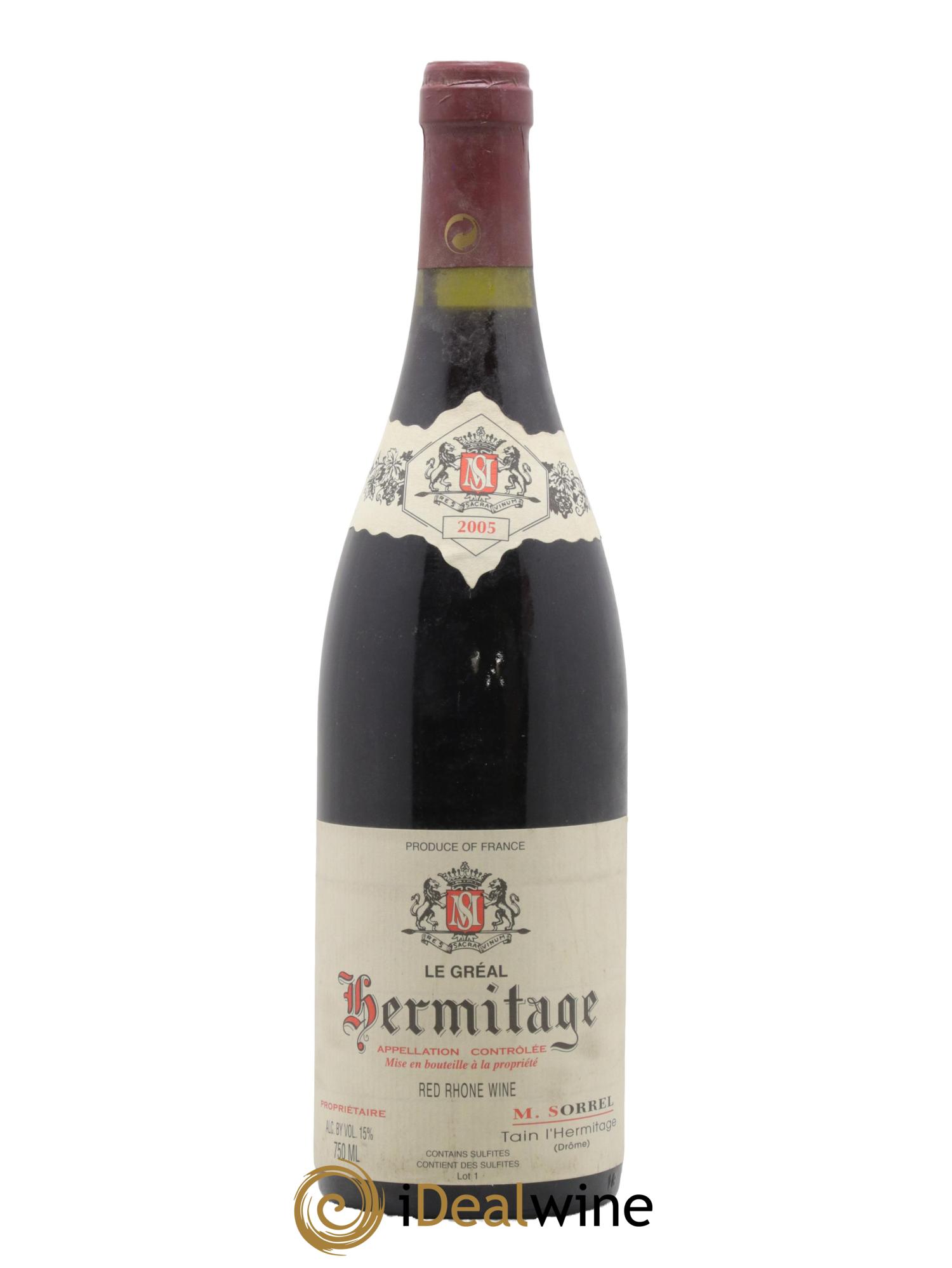 Hermitage Le Gréal Marc Sorrel 2005 - Lot de 1 bouteille - 0