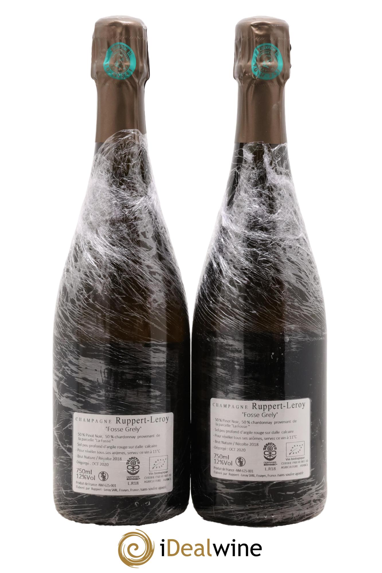 Fosse-Grely Brut Nature Ruppert-Leroy 2018 - Lot of 2 bottles - 1