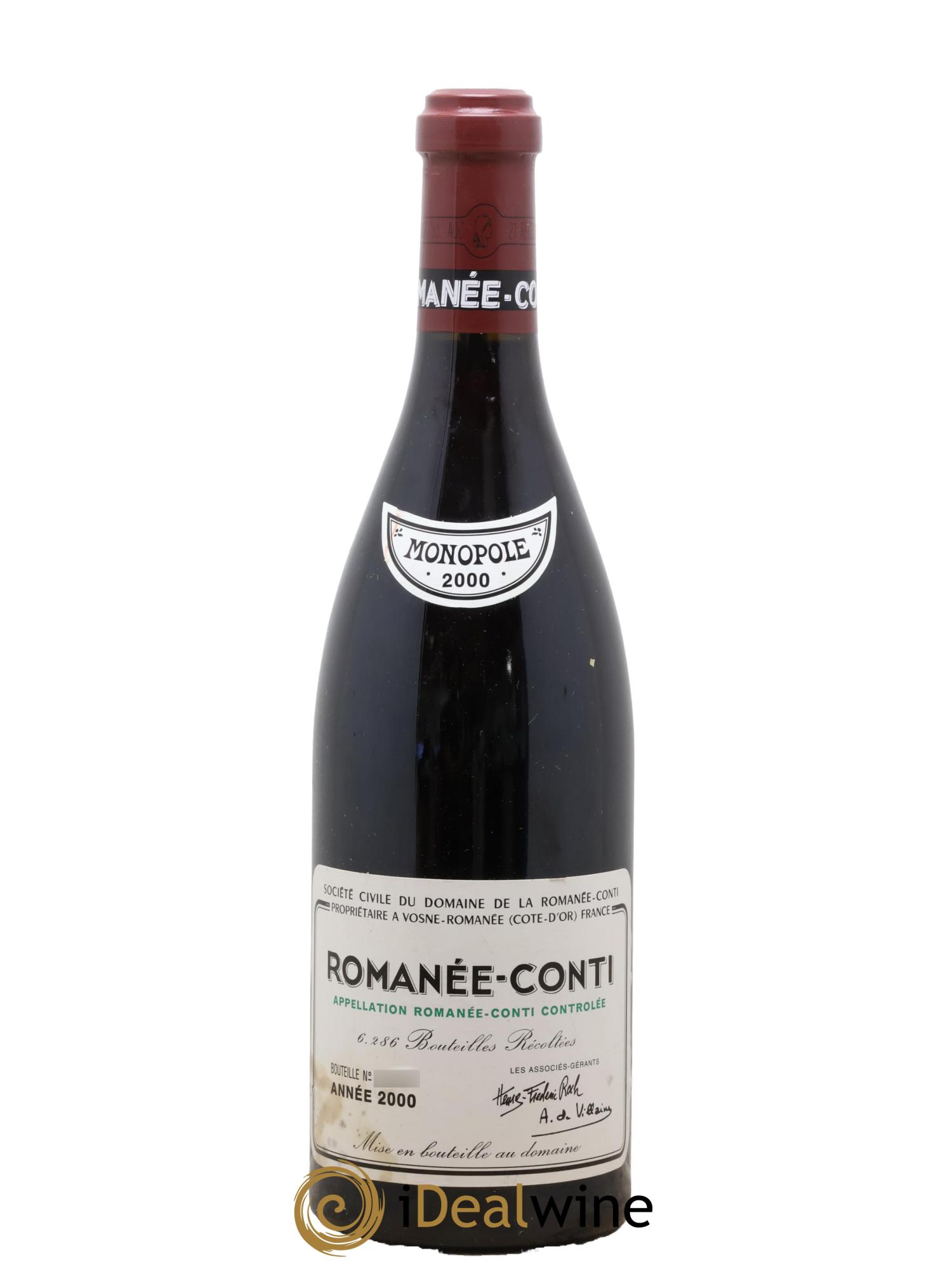Romanée-Conti Grand Cru Domaine de la Romanée-Conti 2000 - Lotto di 1 bottiglia - 0