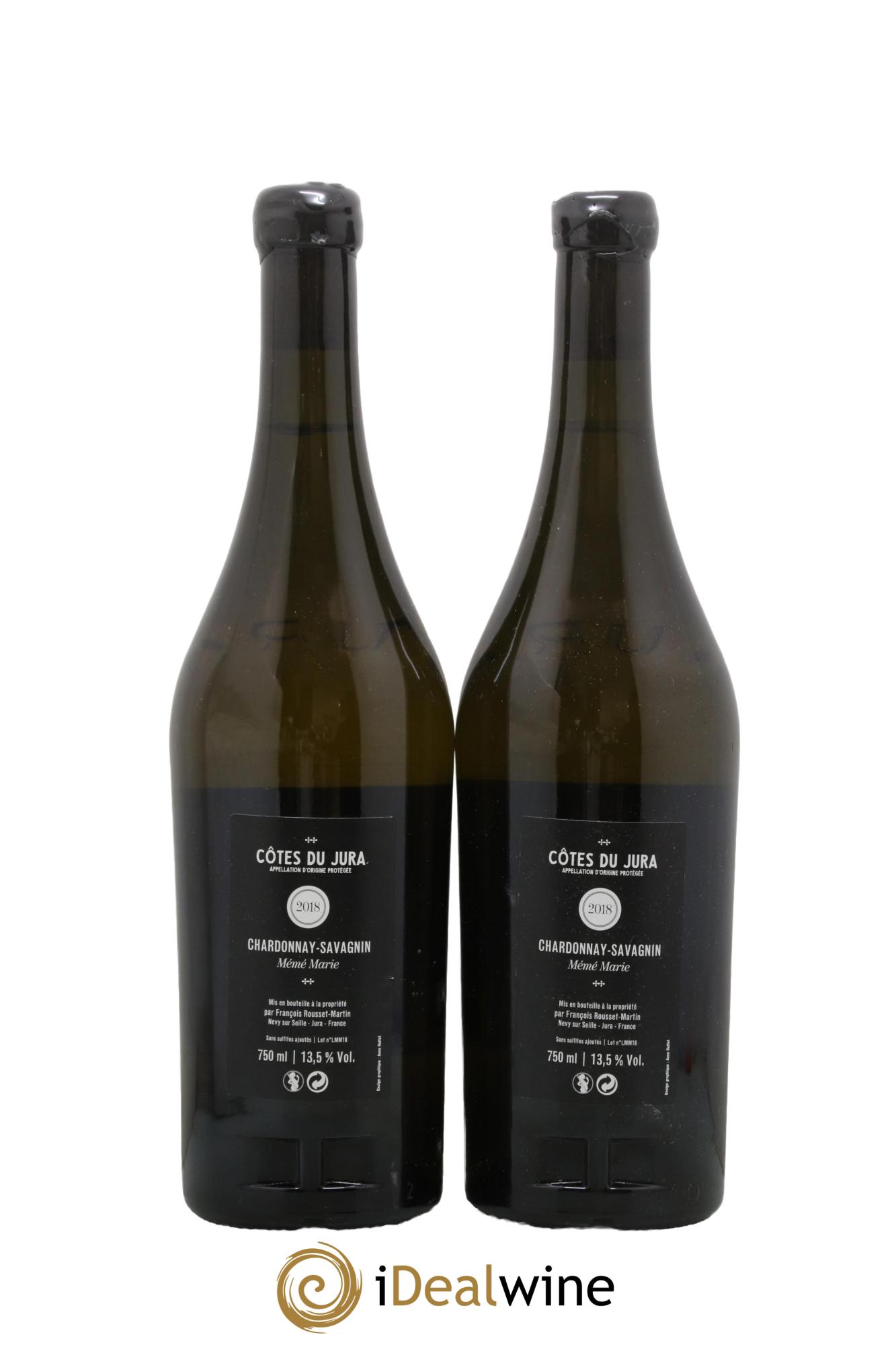 Côtes du Jura Mémé Marie François Rousset Martin 2018 - Lot de 2 bouteilles - 1