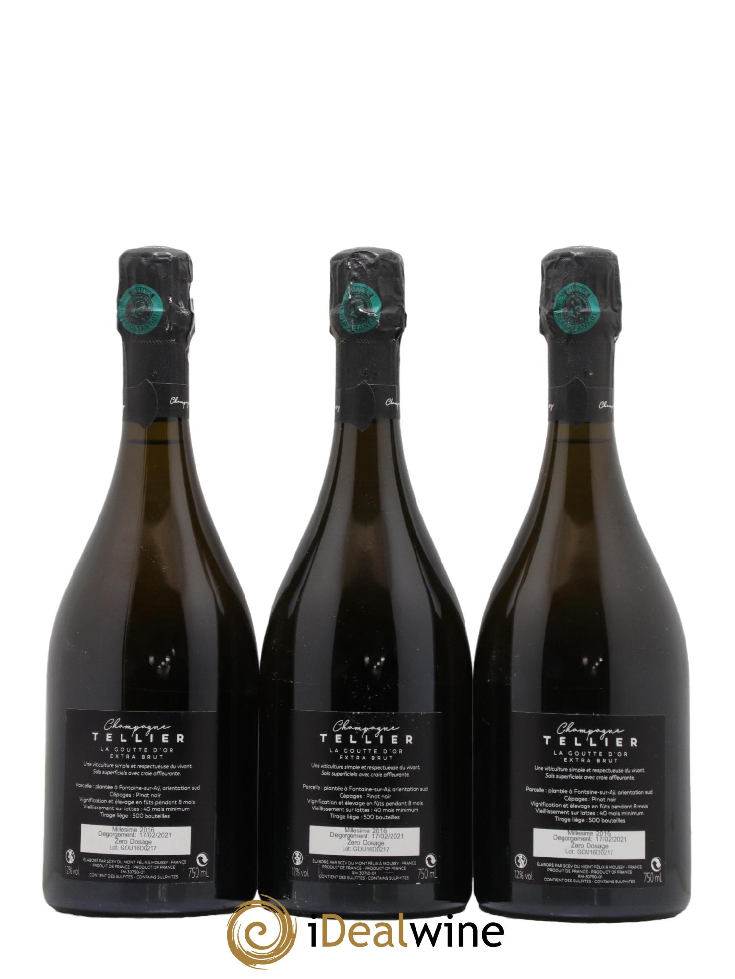 La Goutte d'Or Extra-Brut Tellier 2016 - Lot de 3 bouteilles - 1