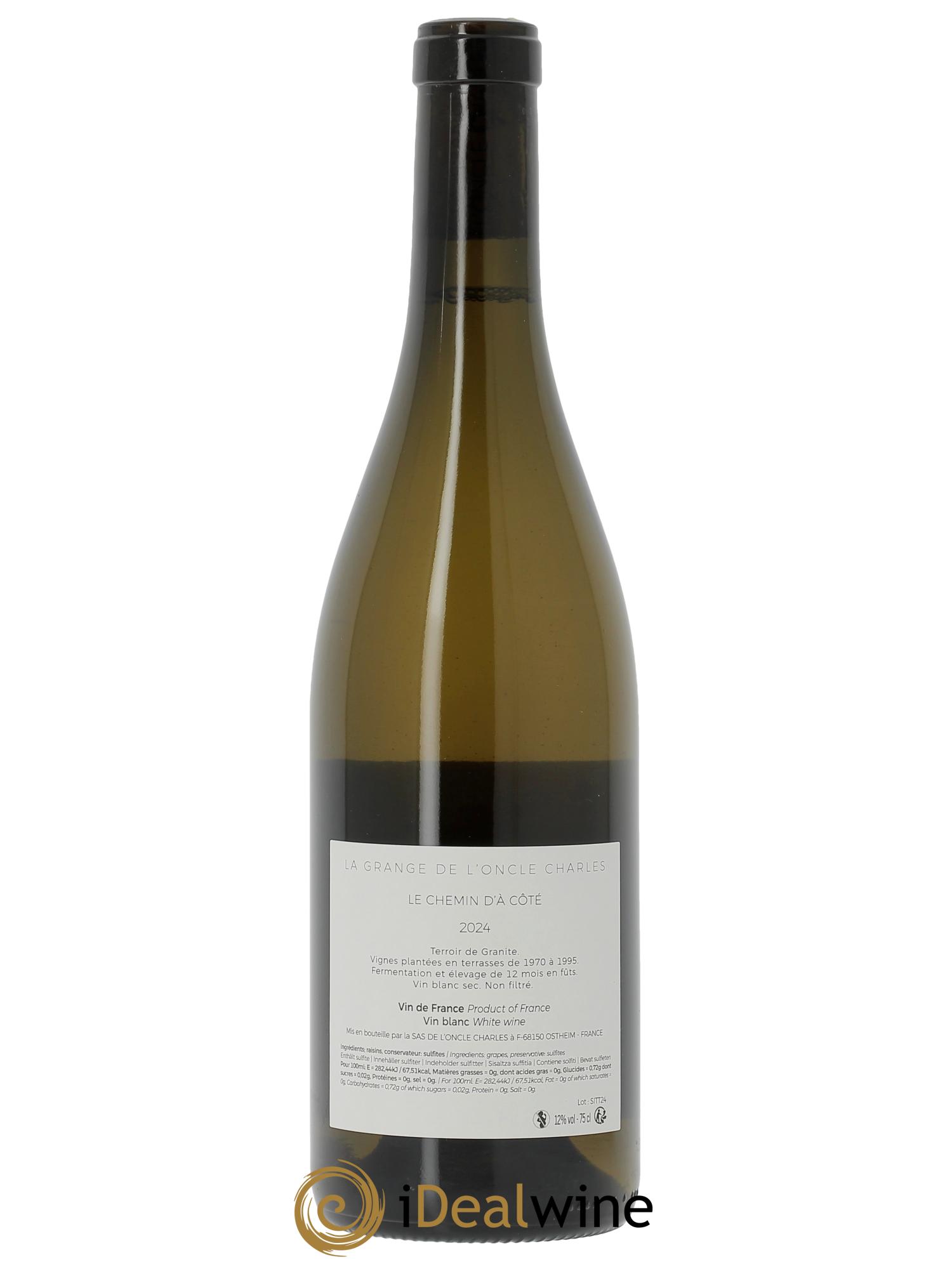 Alsace Le Chemin d’à côté La Grange de l'Oncle Charles 2024 - Lot of 1 bottle - 1