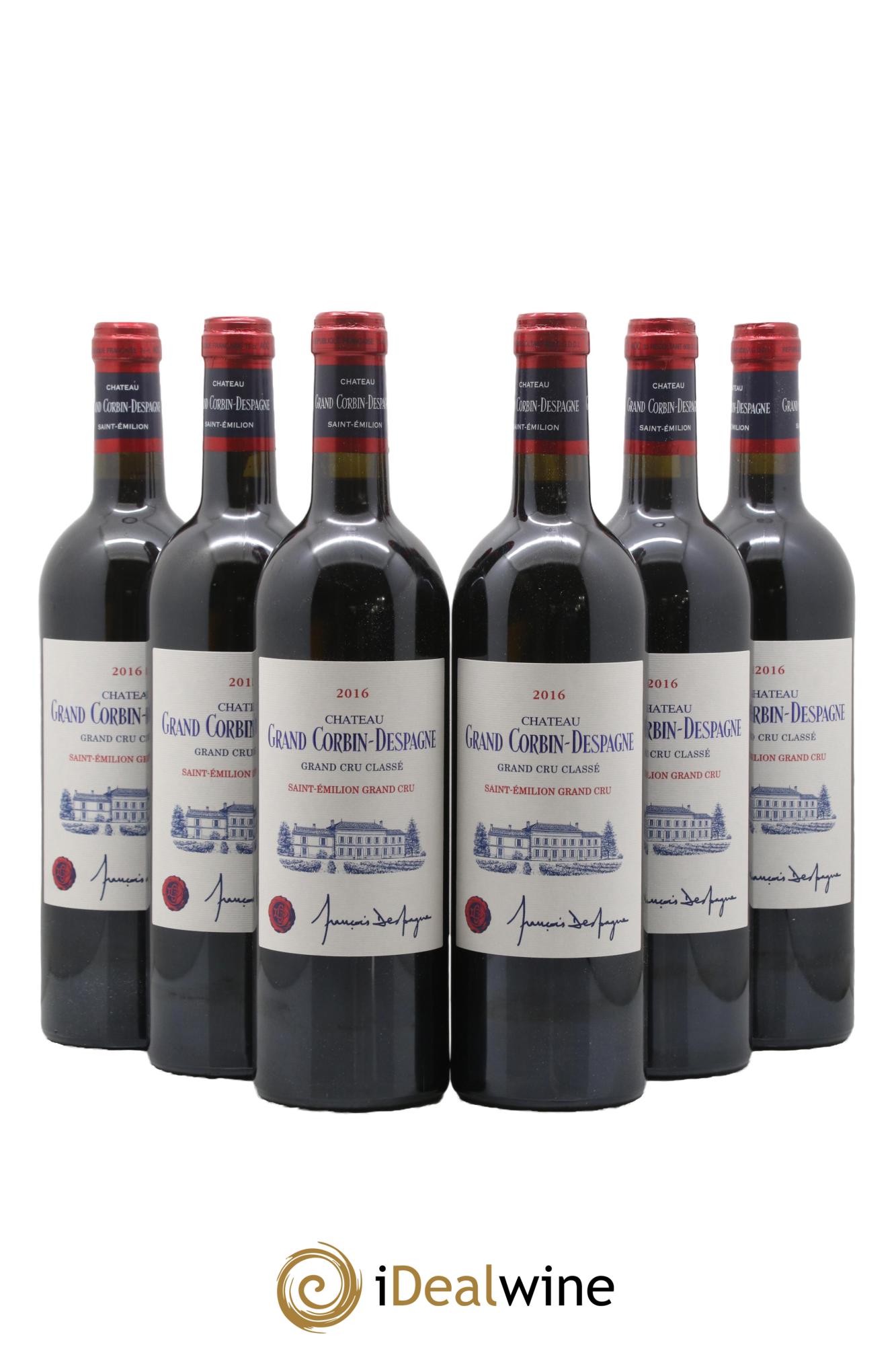 Château Grand Corbin Despagne Grand Cru Classé 2016 - Lot de 6 bouteilles - 0