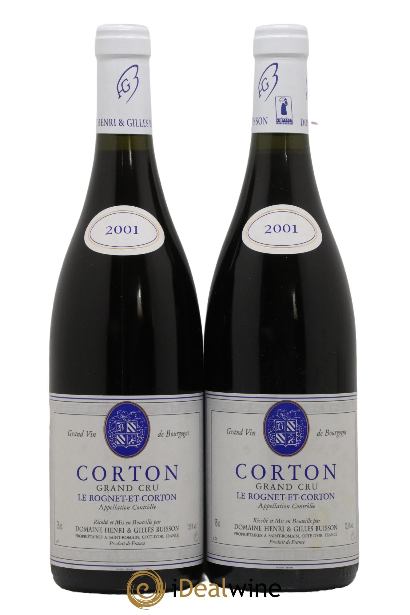 Corton Grand Cru Le Rognet-et-Corton Henri et Gilles Buisson (Domaine) 2001 - Lot de 2 bouteilles - 0