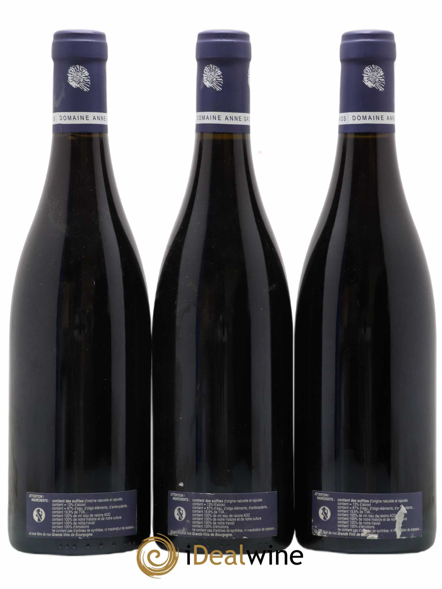 Clos de Vougeot Grand Cru Le Grand Maupertui Anne Gros 2007 - Lot de 3 bouteilles - 1