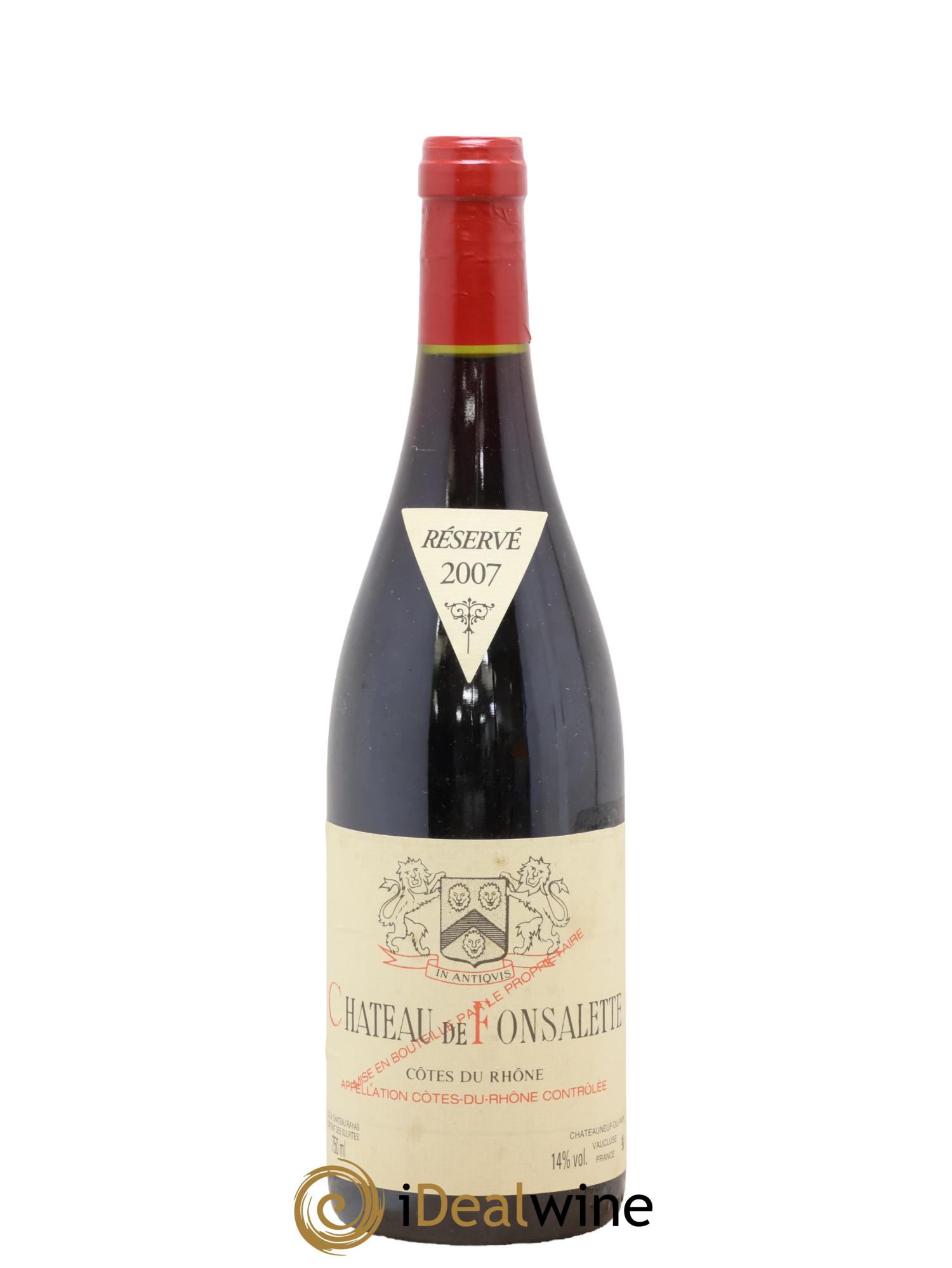 Côtes-du-Rhône Château de Fonsalette Emmanuel Reynaud 2007 - Lot de 1 bouteille - 0