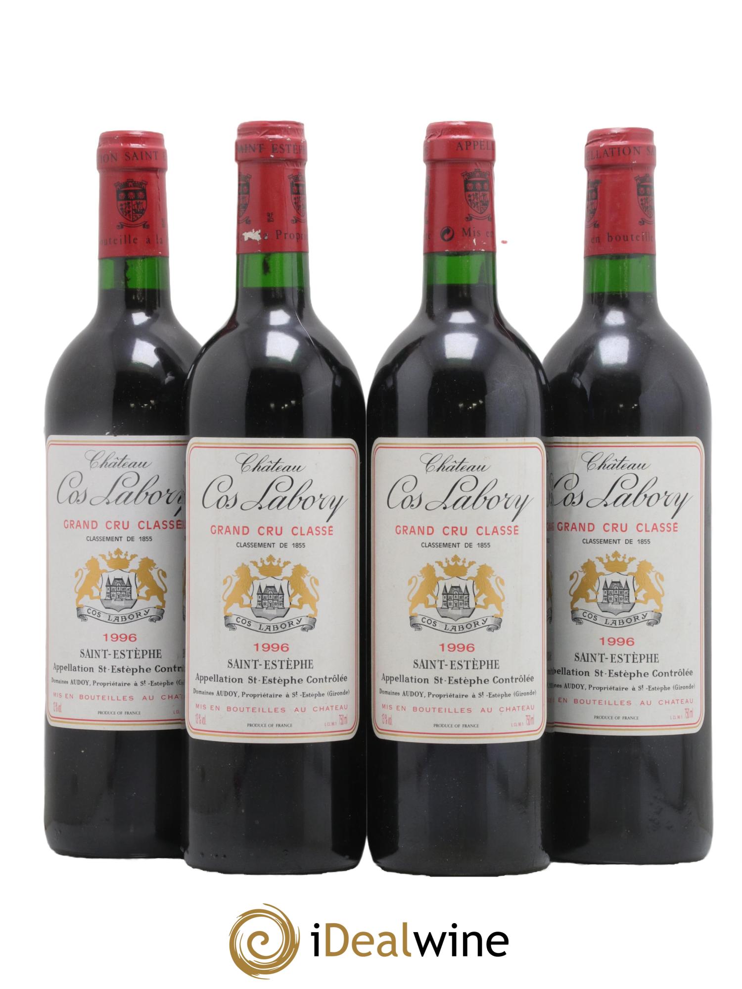 Château Cos Labory 5ème Grand Cru Classé 1996 - Lotto di 4 bottiglie - 0