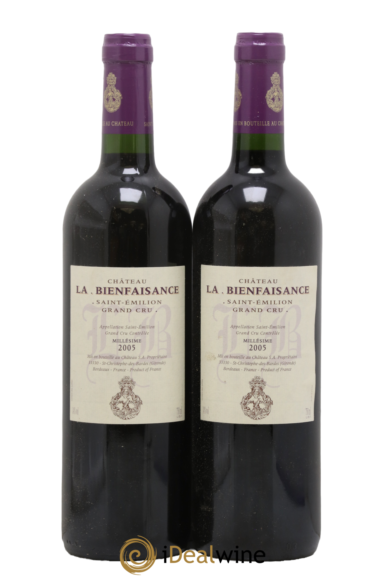 Saint-Émilion Grand Cru Chateau La Bienfaisance 2005 - Lot de 2 bouteilles - 0