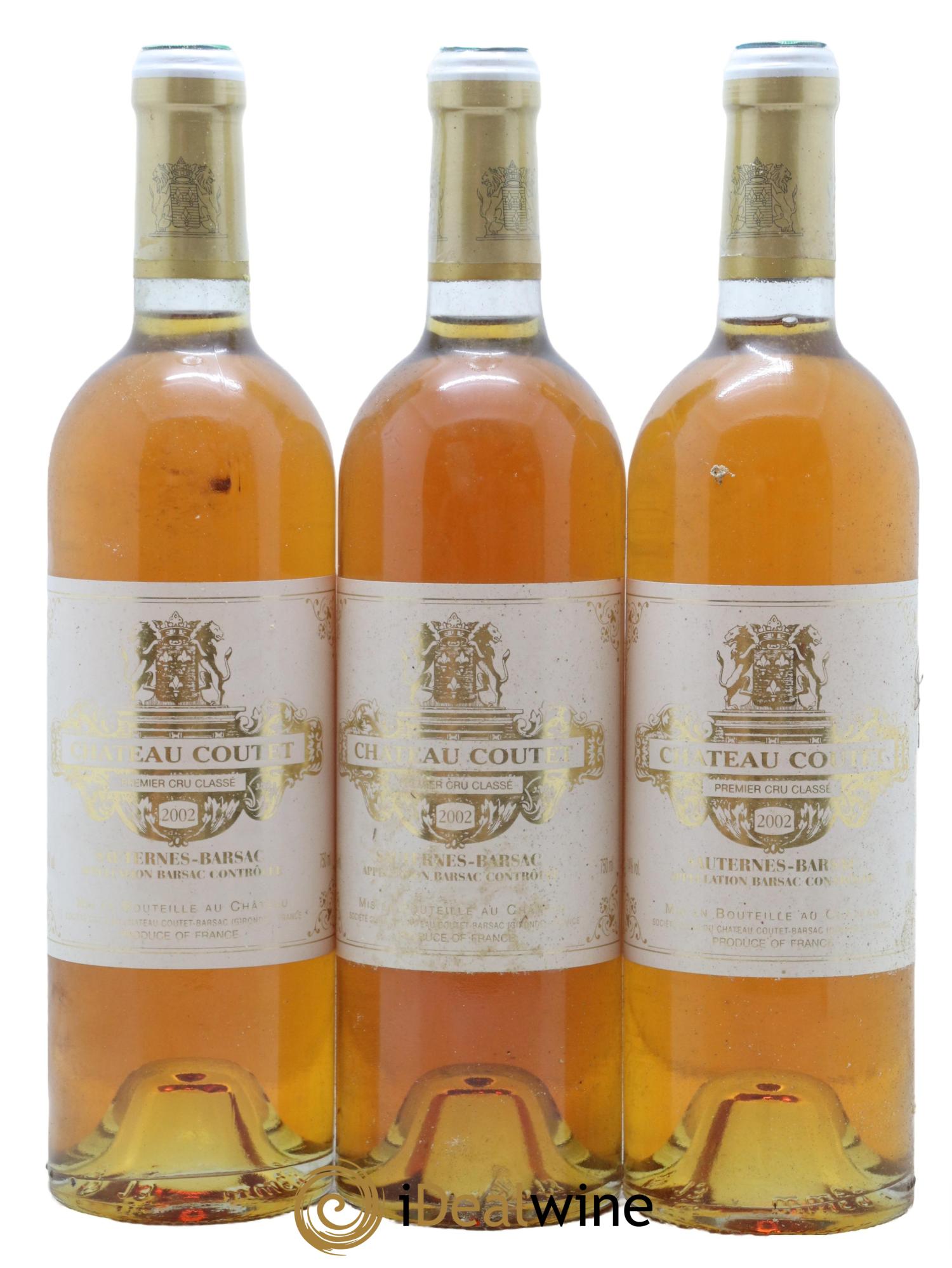 Château Coutet 1er Grand Cru Classé 2002 - Lotto di 3 bottiglie - 0