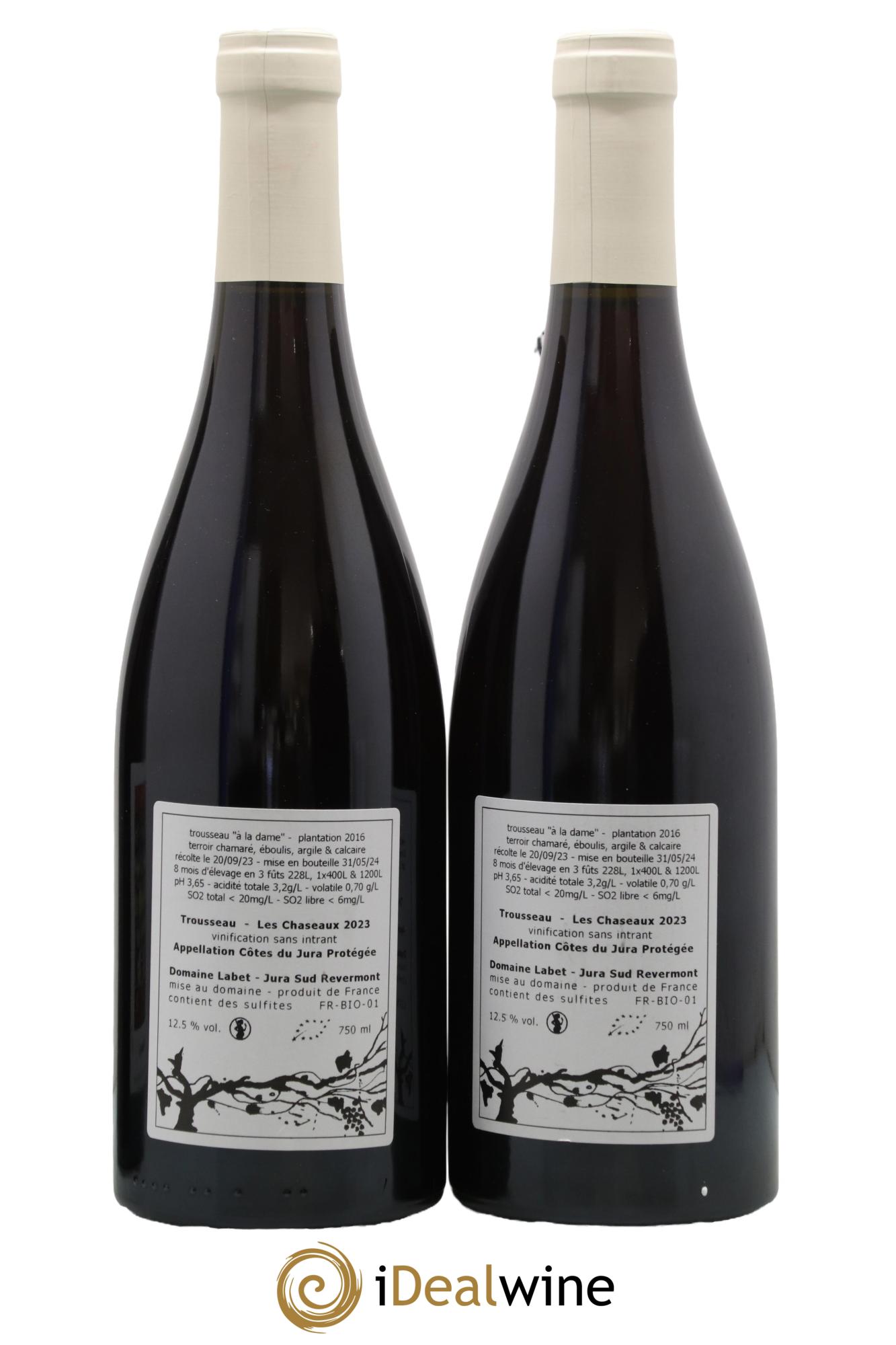Côtes du Jura Trousseau Les Chaseaux Romain - Julien - Charline Labet 2023 - Lot of 2 bottles - 1