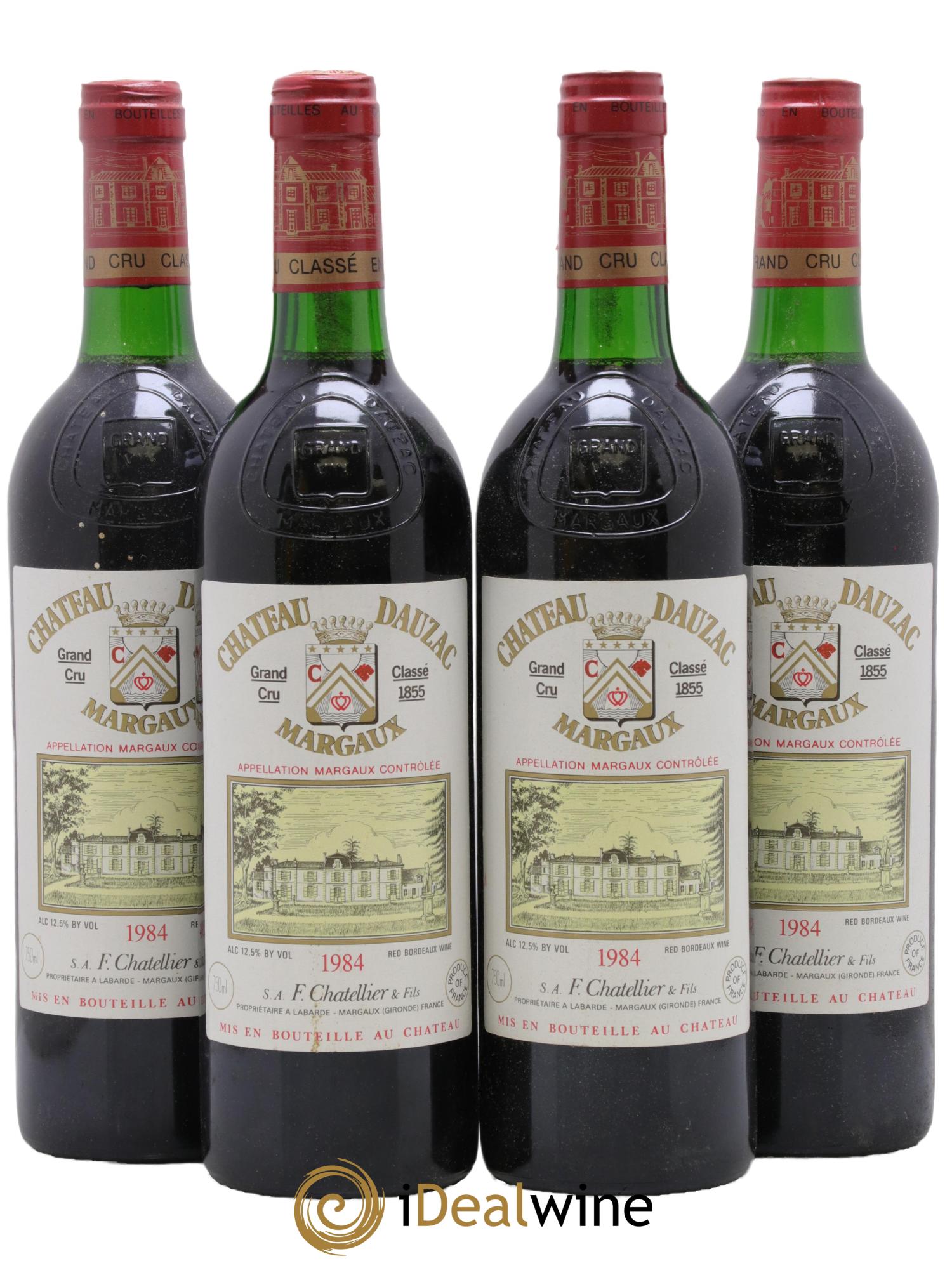 Château Dauzac 5ème Grand Cru Classé 1984 - Lot de 4 bouteilles - 0