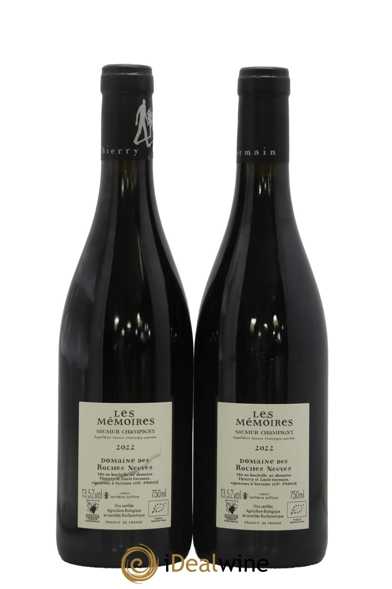 Saumur-Champigny Les Mémoires Domaine des Roches Neuves - Thierry Germain 2022 - Lot of 2 bottles - 1