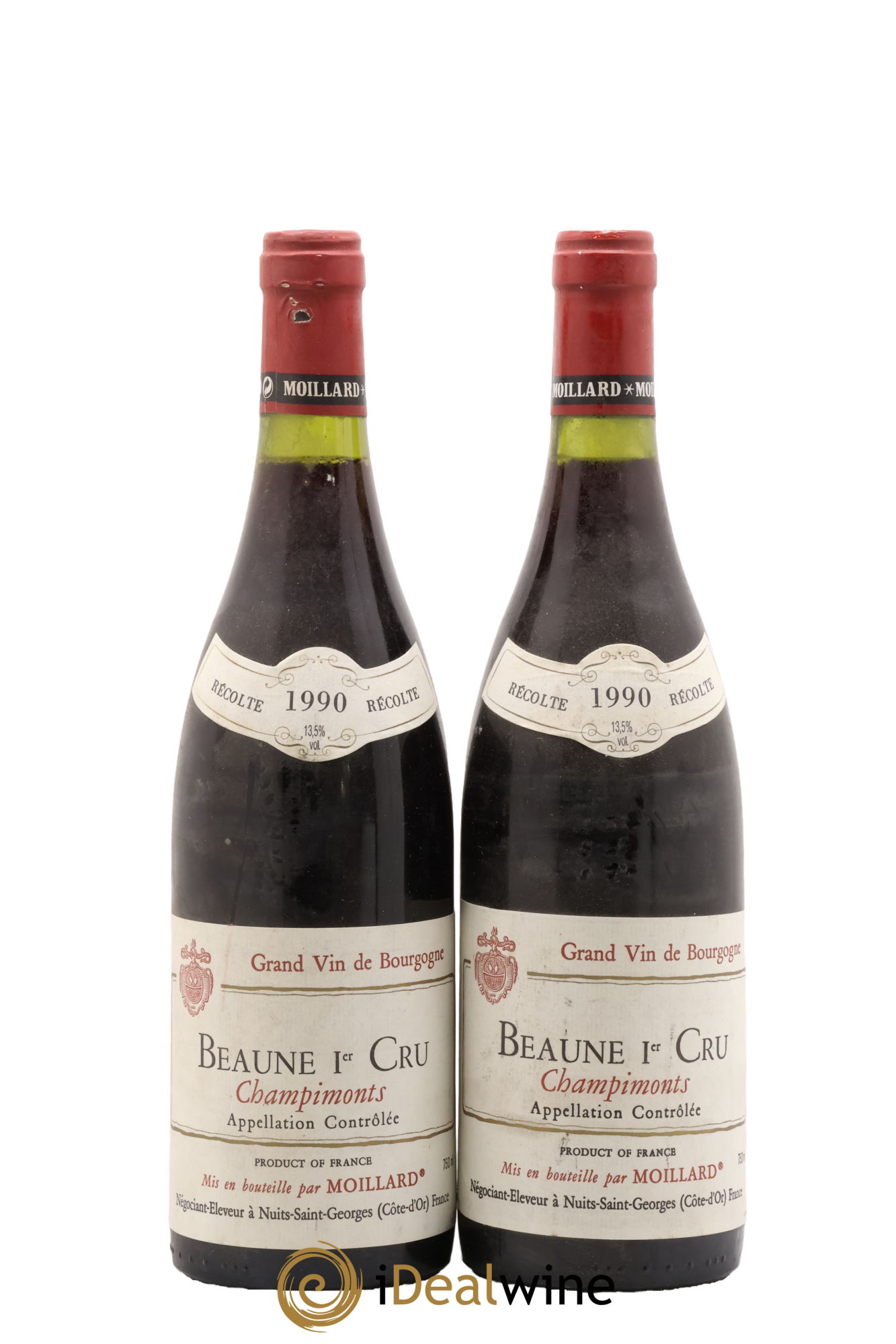 Beaune 1er Cru Champimonts Moillard 1990 - Lot de 2 bouteilles - 0