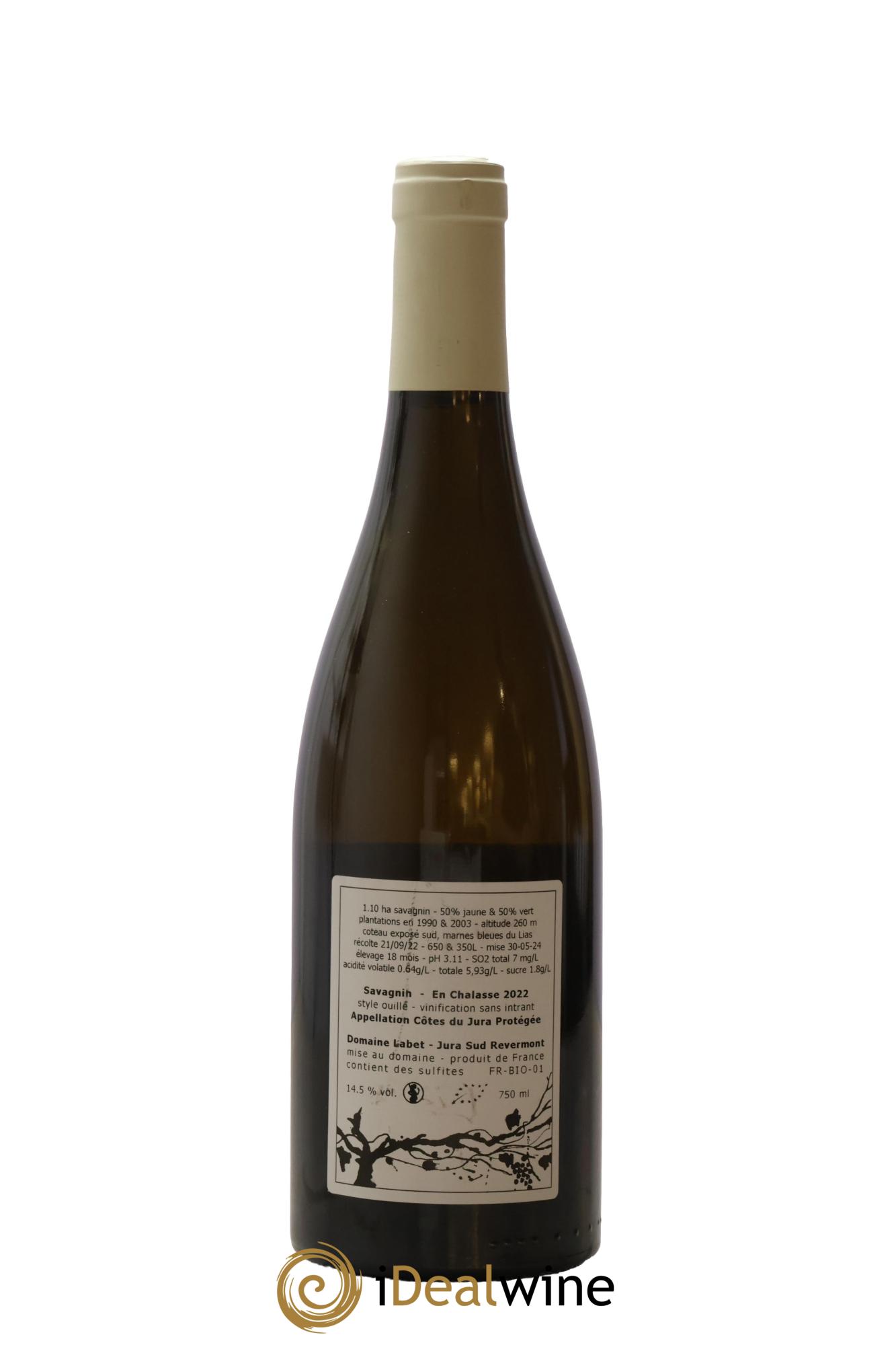 Côtes du Jura Savagnin en Chalasse Romain - Julien - Charline Labet 2022 - Lot de 1 bouteille - 1