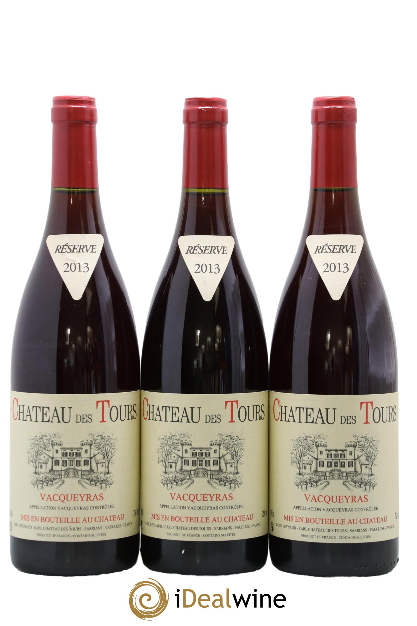 Vacqueyras Château des Tours Emmanuel Reynaud 2013 - Lotto di 3 bottiglie - 0