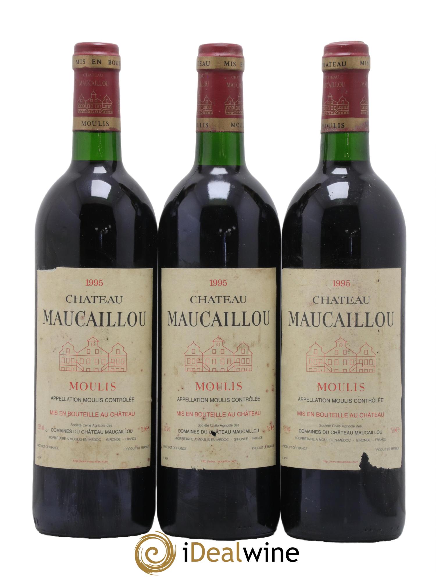 Château Maucaillou 1995 - Lot de 3 bouteilles - 0