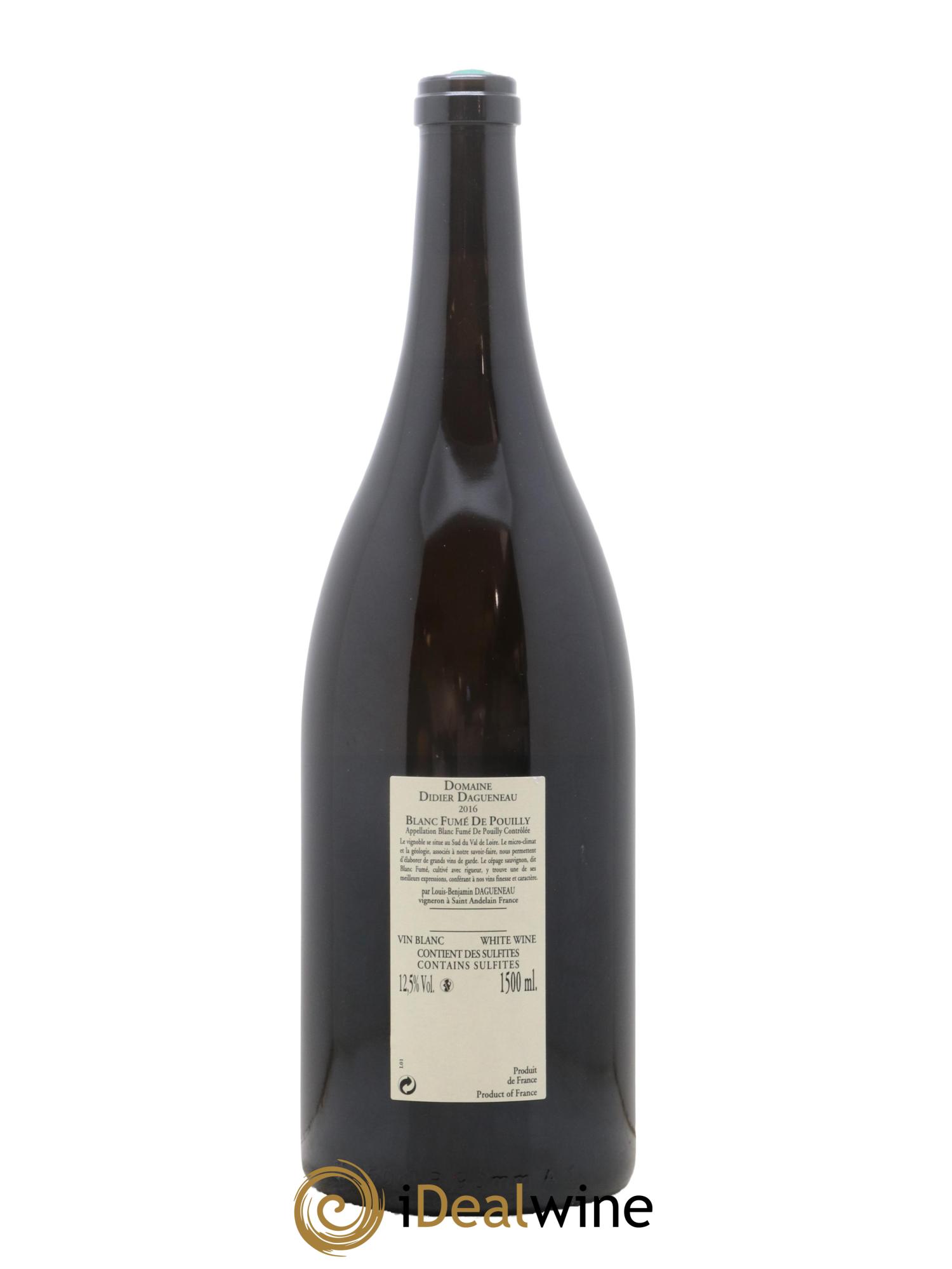 Vin de France (anciennement Pouilly-Fumé) Buisson Renard Dagueneau (Domaine Didier - Louis-Benjamin) 2016 - Lot de 1 magnum - 1
