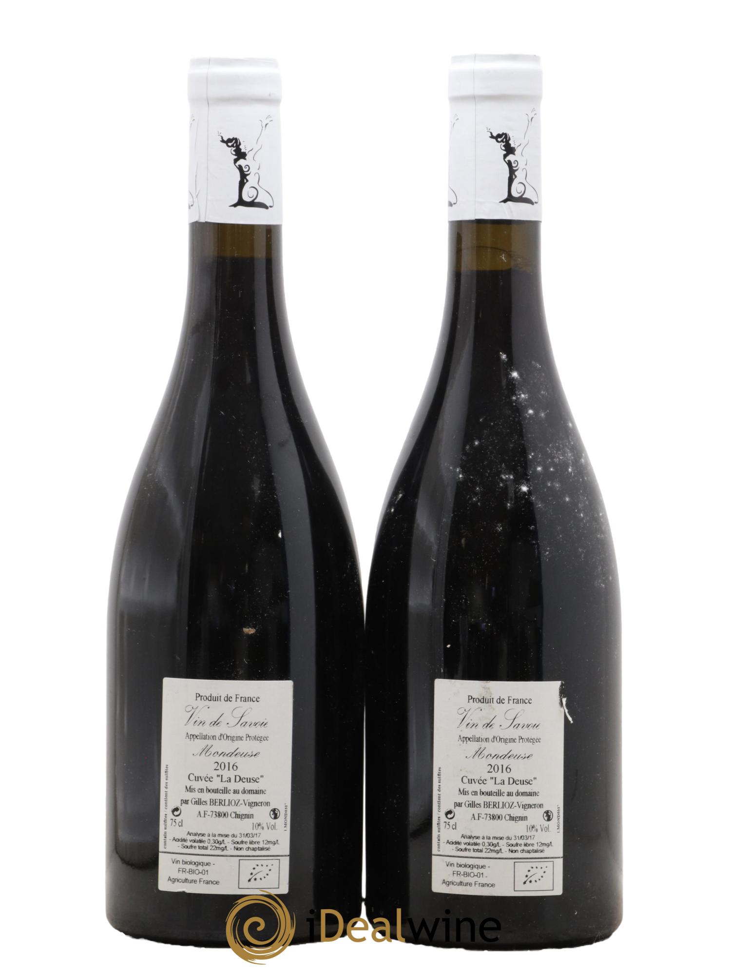 Vin de Savoie La Deuse Gilles Berlioz 2016 - Lot of 2 bottles - 1