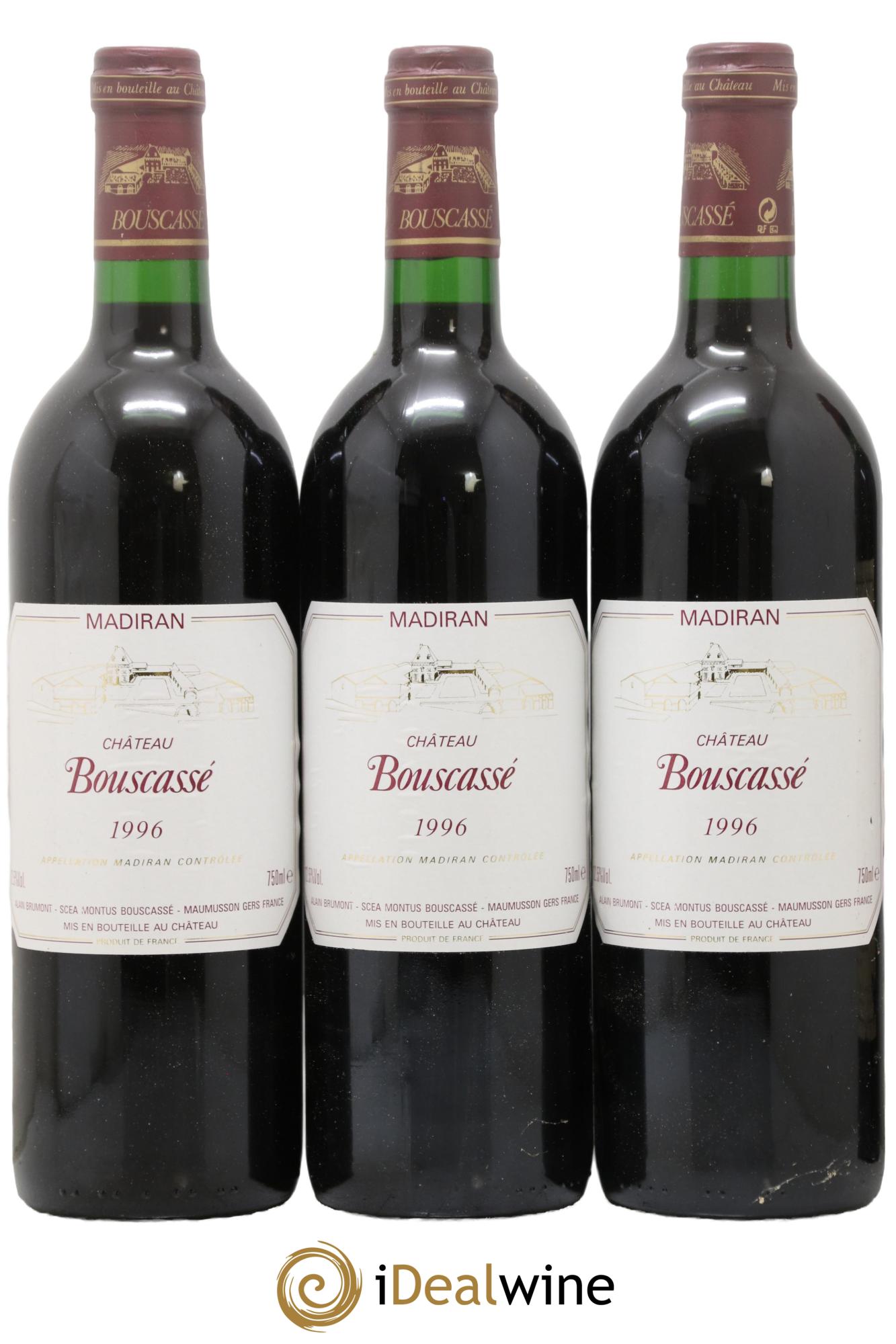 Madiran Château Bouscassé Alain Brumont 1996 - Lot of 3 bottles - 0