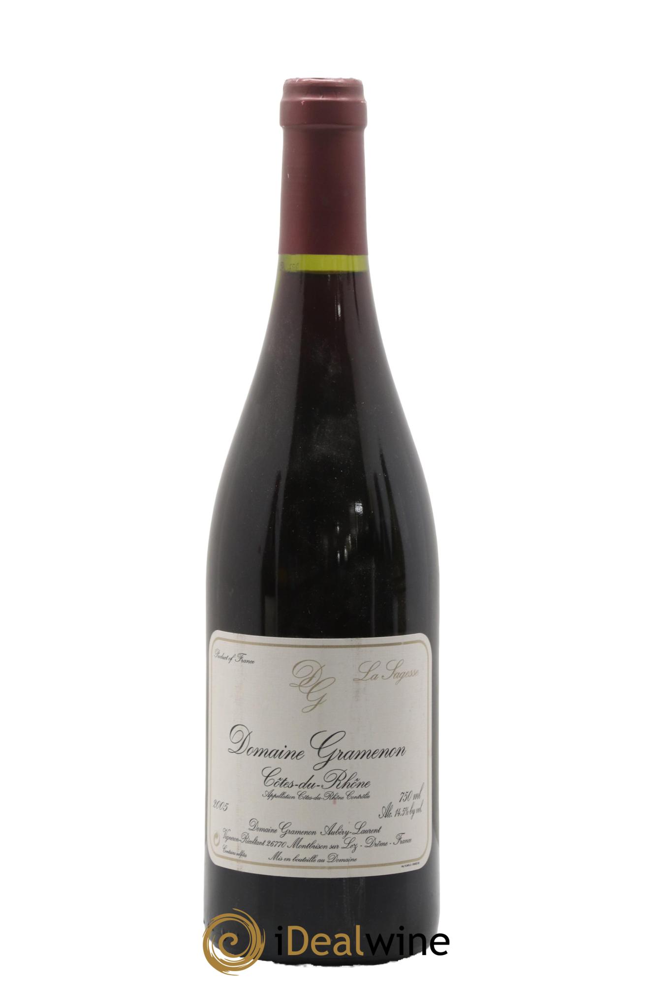 Côtes-du-Rhône La Sagesse Gramenon (Domaine) 2005 - Lot de 1 bouteille - 0