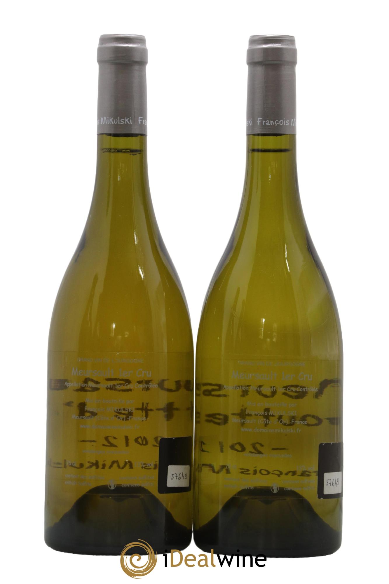 Meursault 1er Cru Goutte d'Or François Mikulski 2012 - Lotto di 2 bottiglie - 1