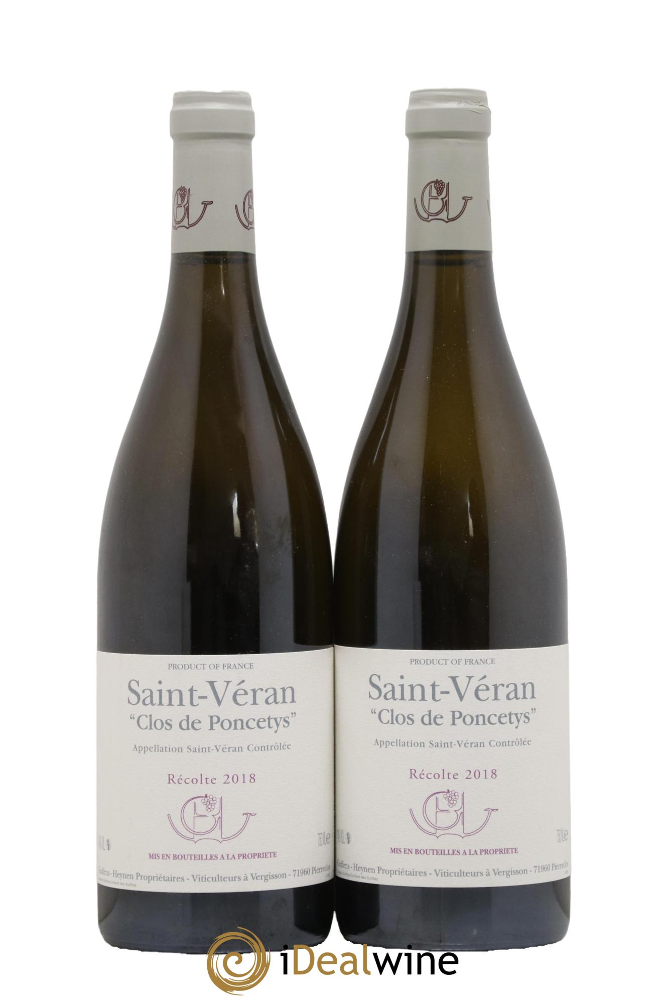 Saint-Véran Clos de Poncetys Guffens-Heynen 2018 - Lot de 2 bouteilles - 0
