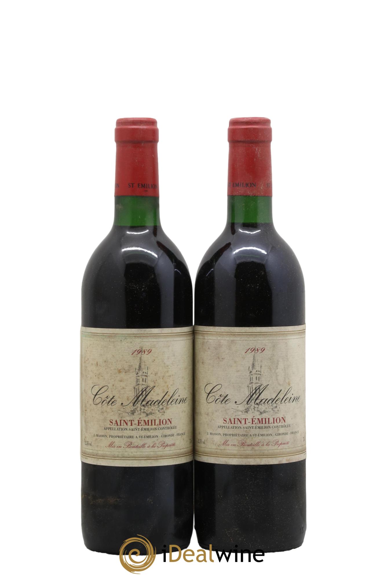 Saint-Émilion Côte Madeleine 1989 - Lot de 2 bouteilles - 0