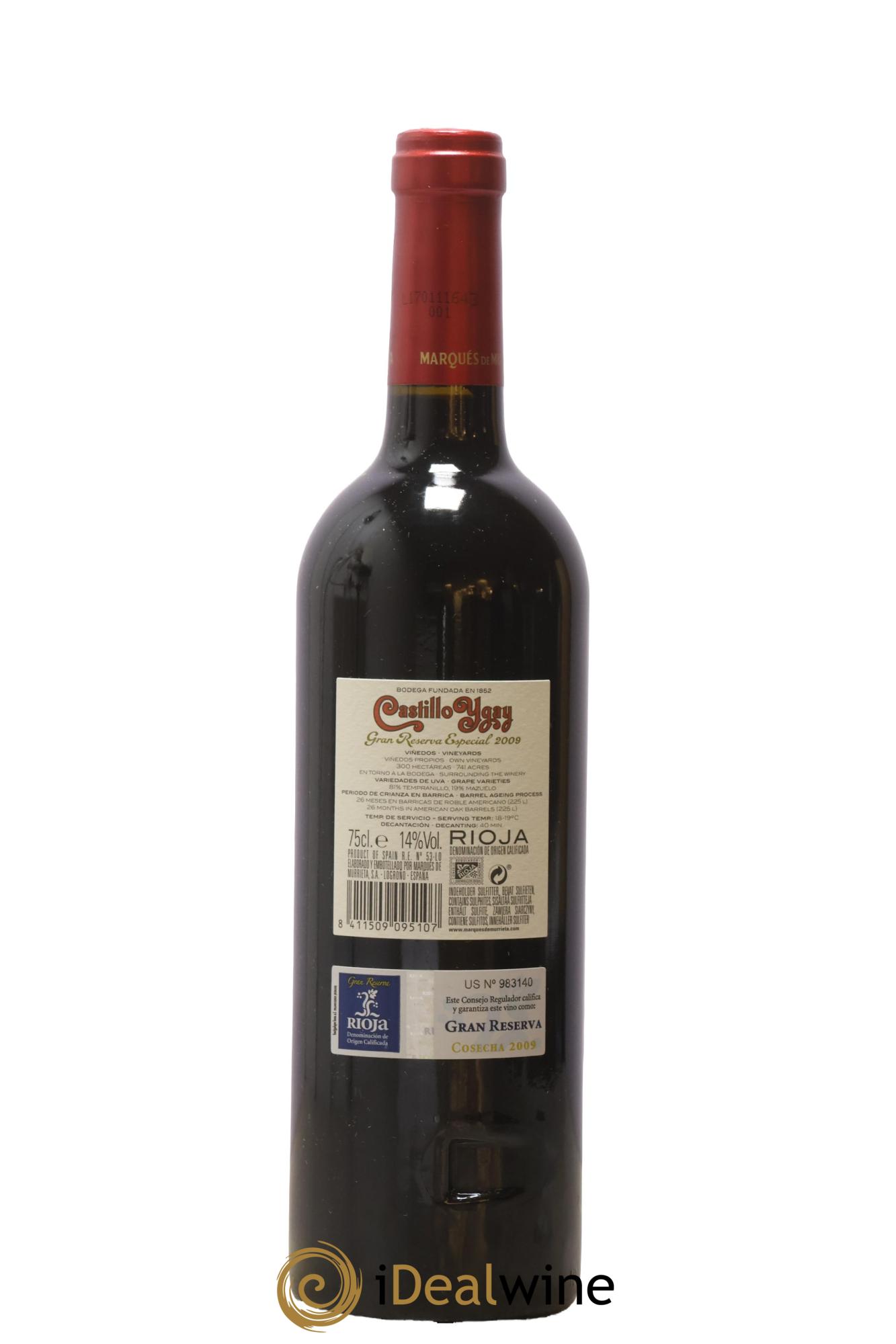Rioja DOCA Castillo Ygay Gran Reserva Especial Marqués de Murrieta 2009 - Posten von 1 Flasche - 1