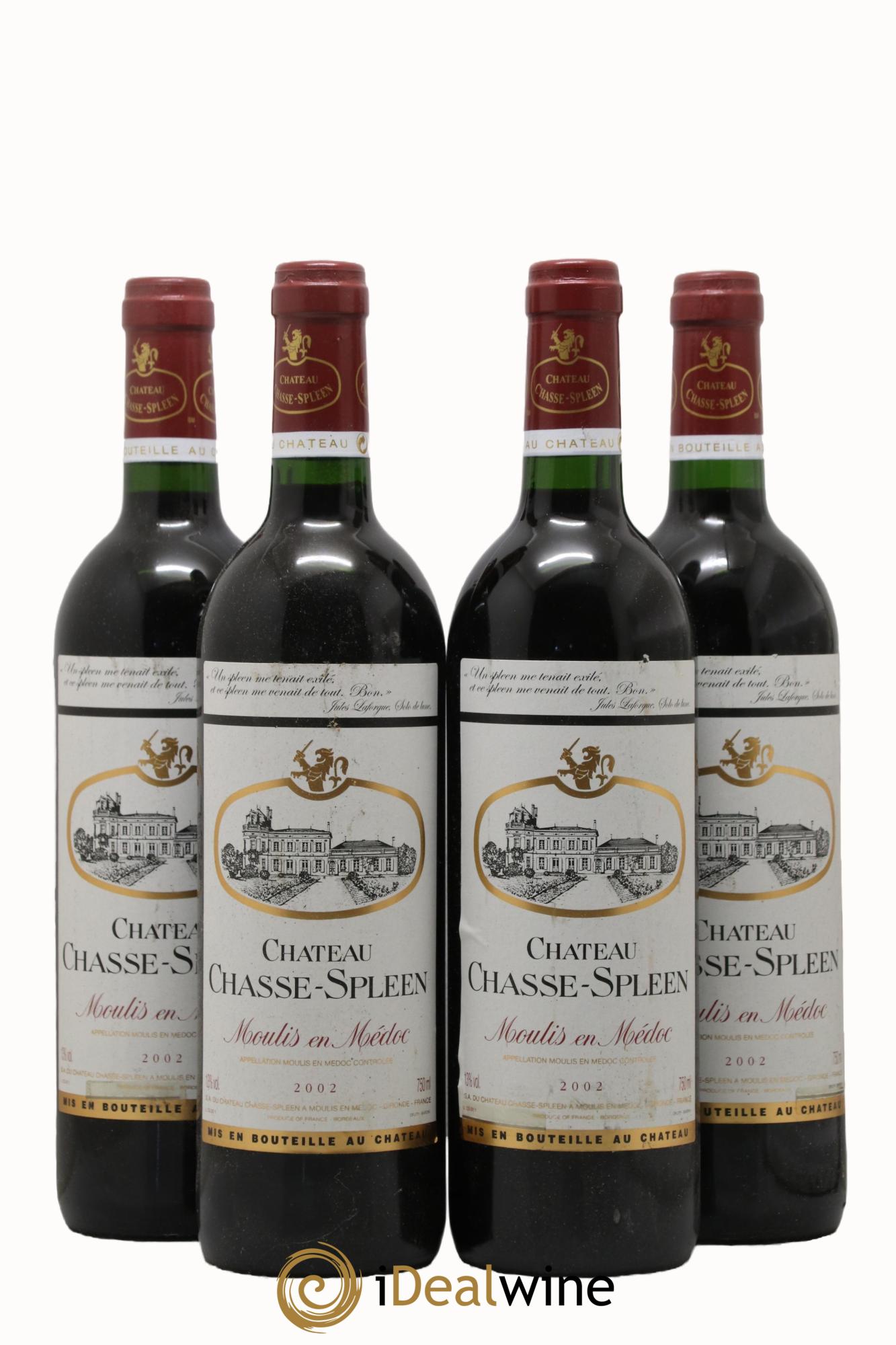 Château Chasse Spleen 2002 - Lot de 4 bouteilles - 0
