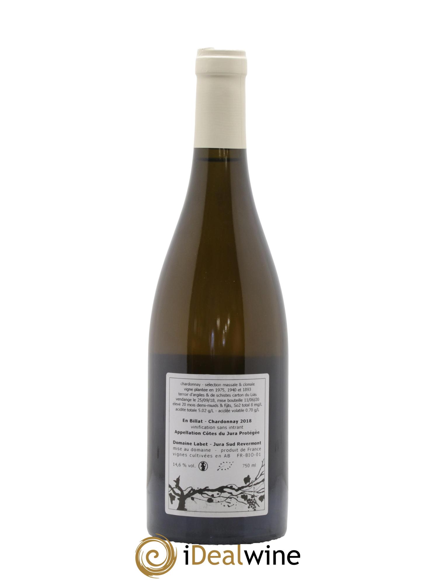 Côtes du Jura Chardonnay En Billat Labet (Domaine) 2018 - Lot de 1 bouteille - 1