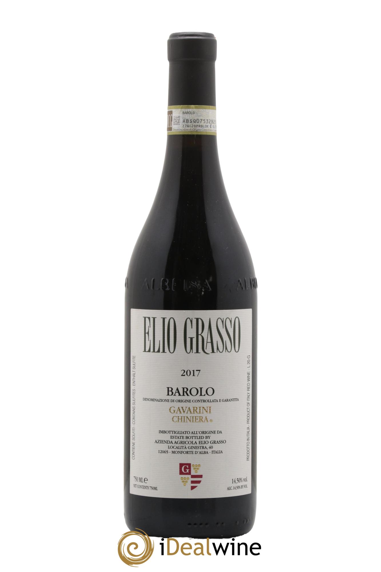 Barolo DOCG Gavarini Chiniera Elio Grasso 2017 - Lot de 1 bouteille - 0
