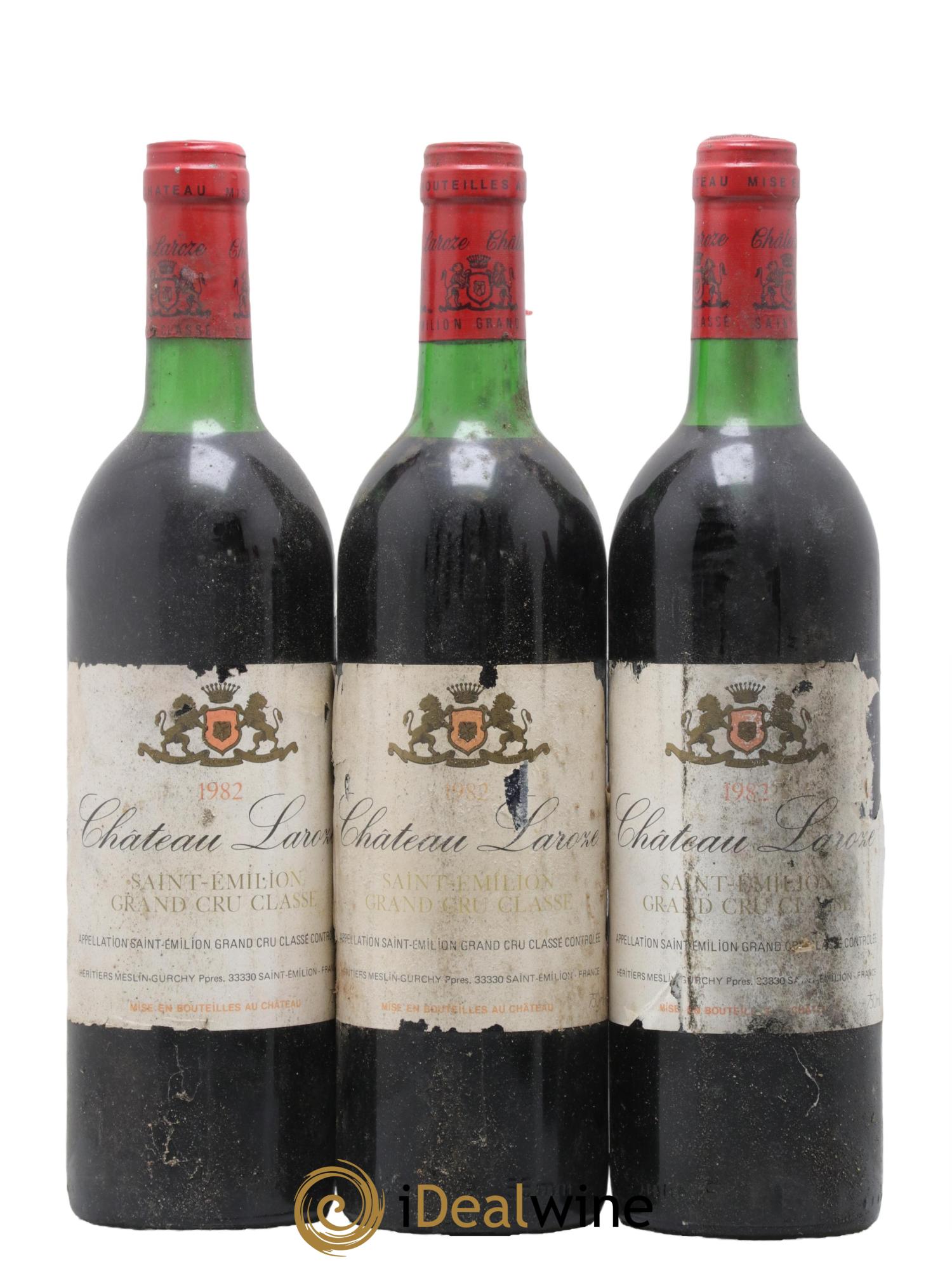 Château Laroze Grand Cru Classé 1982 - Lot de 3 bouteilles - 0
