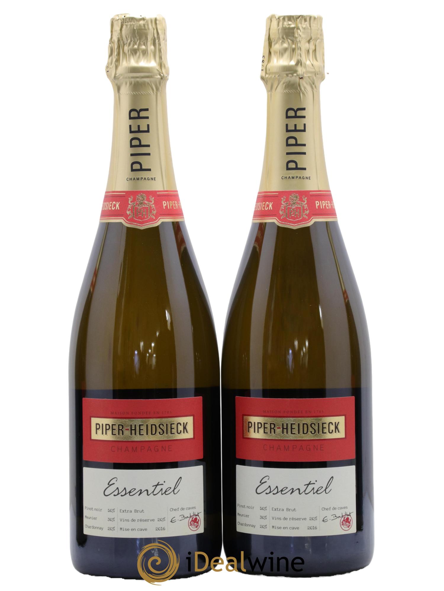 Essentiel Extra-Brut Piper Heidsieck - Lot of 2 bottles - 0