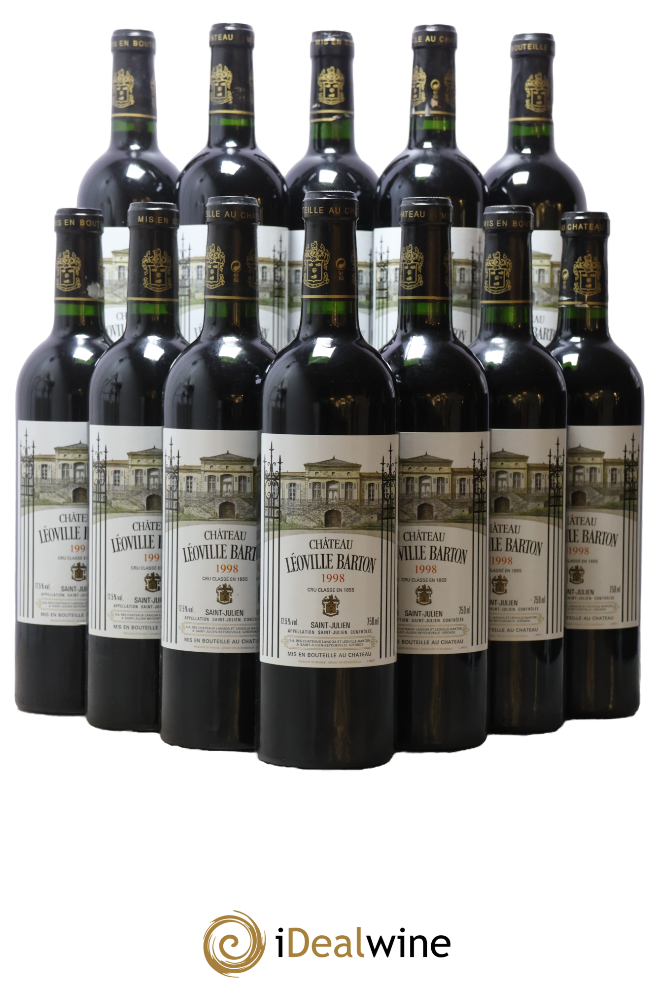 Château Léoville Barton 2ème Grand Cru Classé 1998 - Lot of 12 bottles - 0