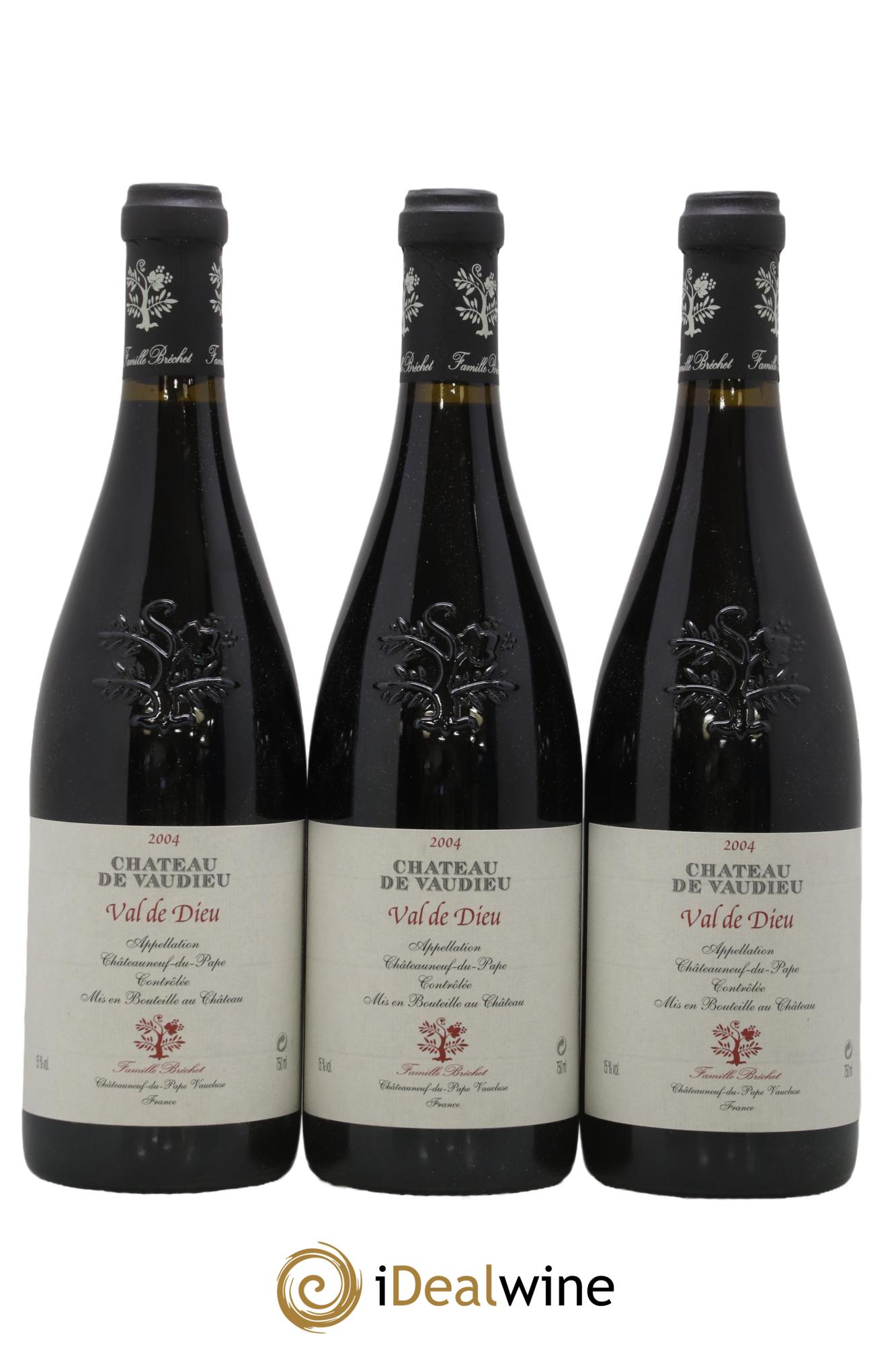 Châteauneuf-du-Pape Val de dieu Château de Vaudieu 2004 - Lot de 3 bouteilles - 0