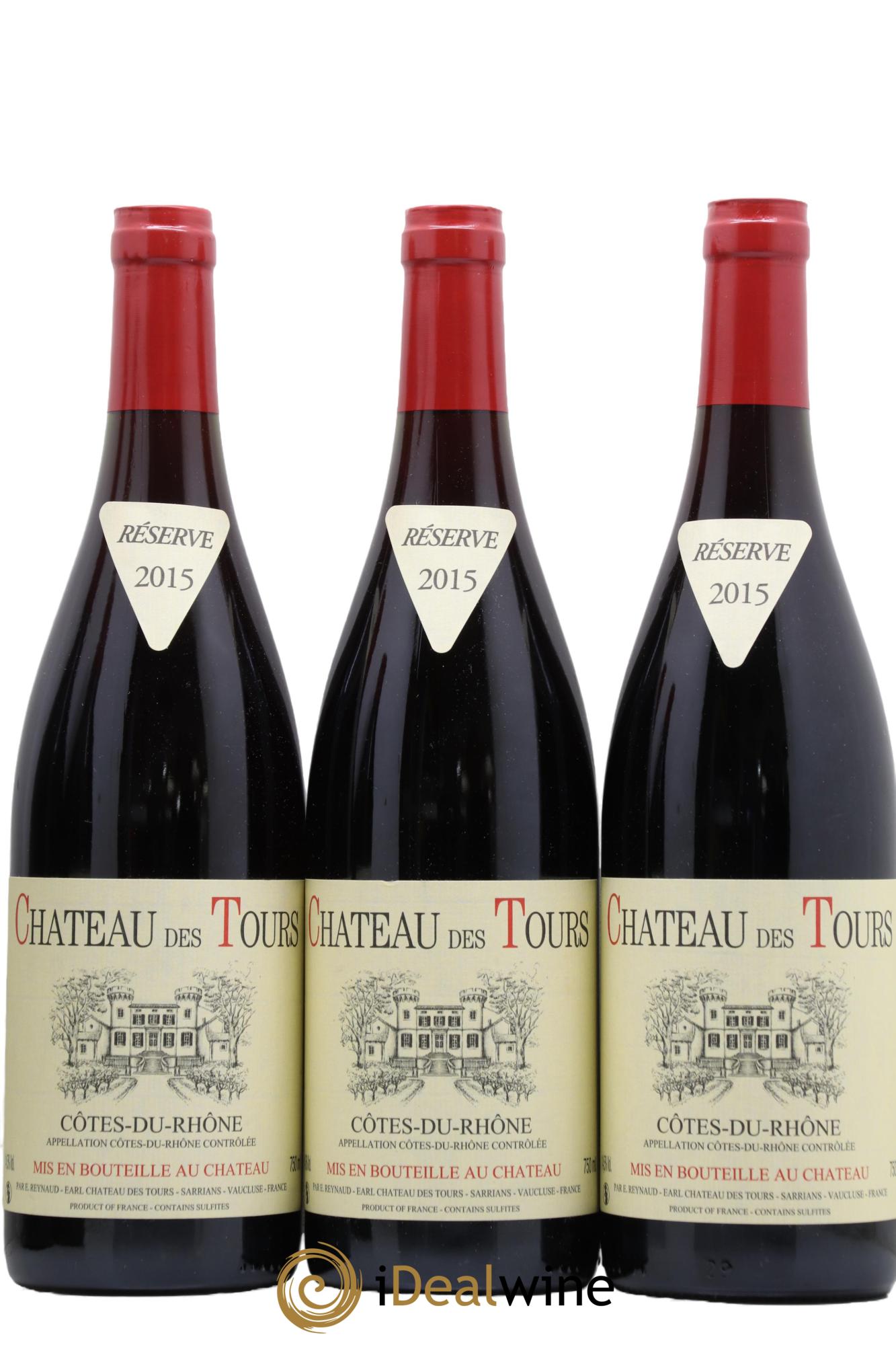 Côtes-du-Rhône Château des Tours Emmanuel Reynaud 2015 - Lot de 3 bouteilles - 0