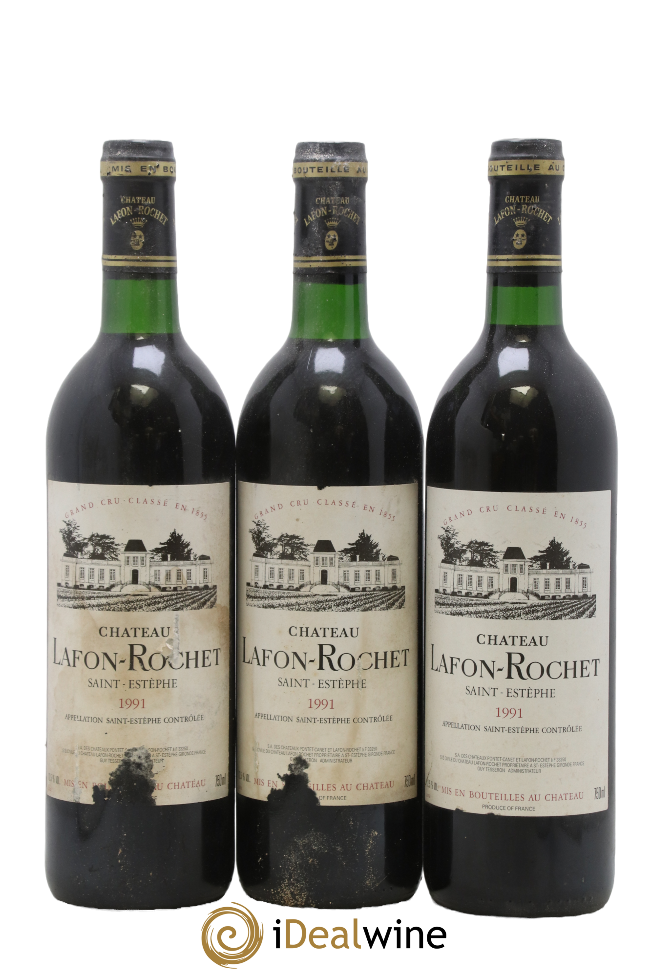 Château Lafon Rochet 4ème Grand Cru Classé 1991 - Lot de 3 bouteilles - 0
