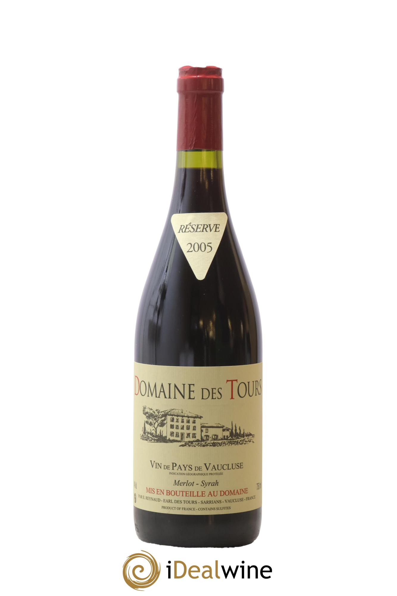 IGP Pays du Vaucluse (Vin de Pays du Vaucluse) Domaine des Tours Merlot-Syrah Emmanuel Reynaud 2005 - Lot of 1 bottle - 0